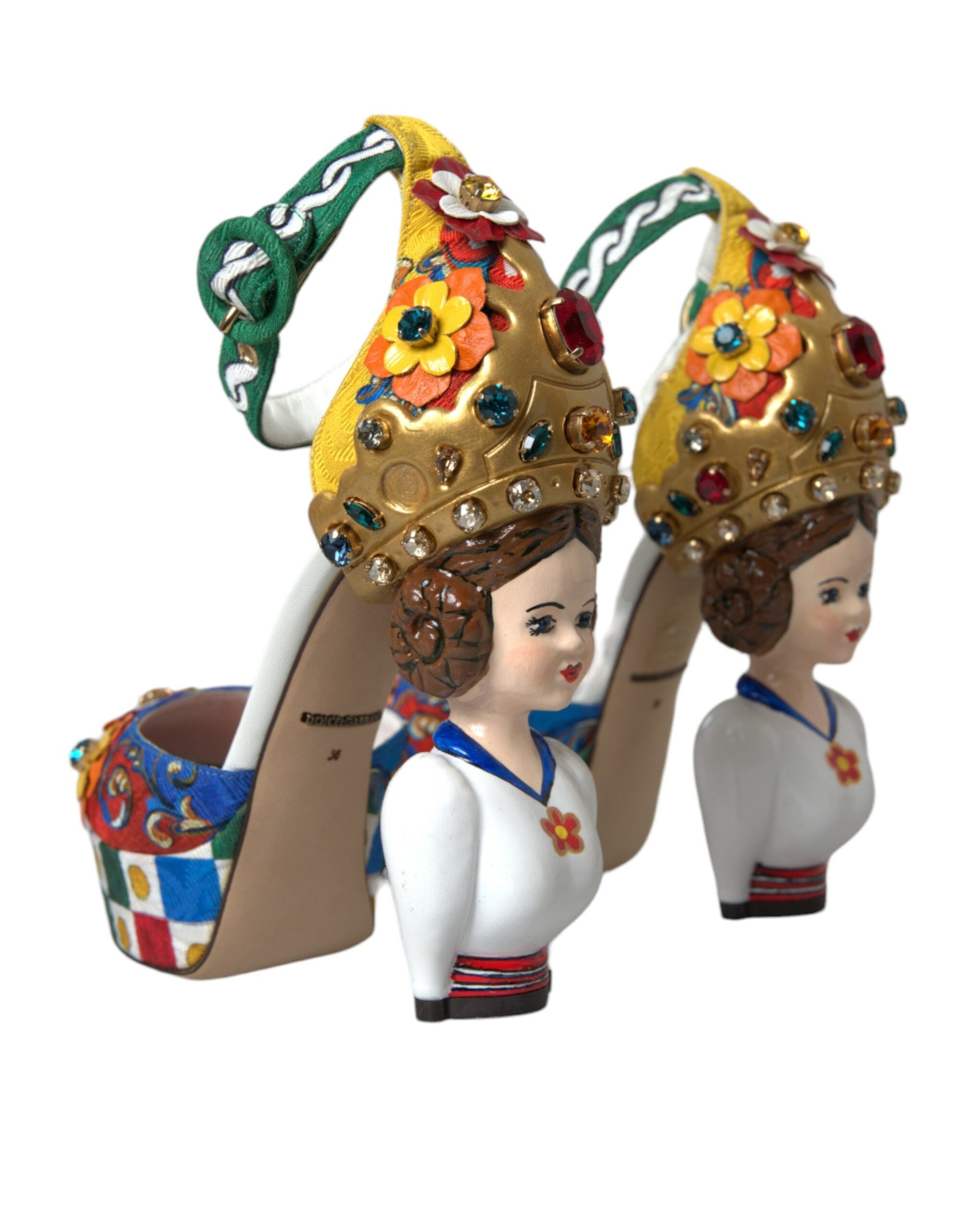 Dolce & Gabbana Multicolor Carretto Embellished Sandals Shoes Glam Steals