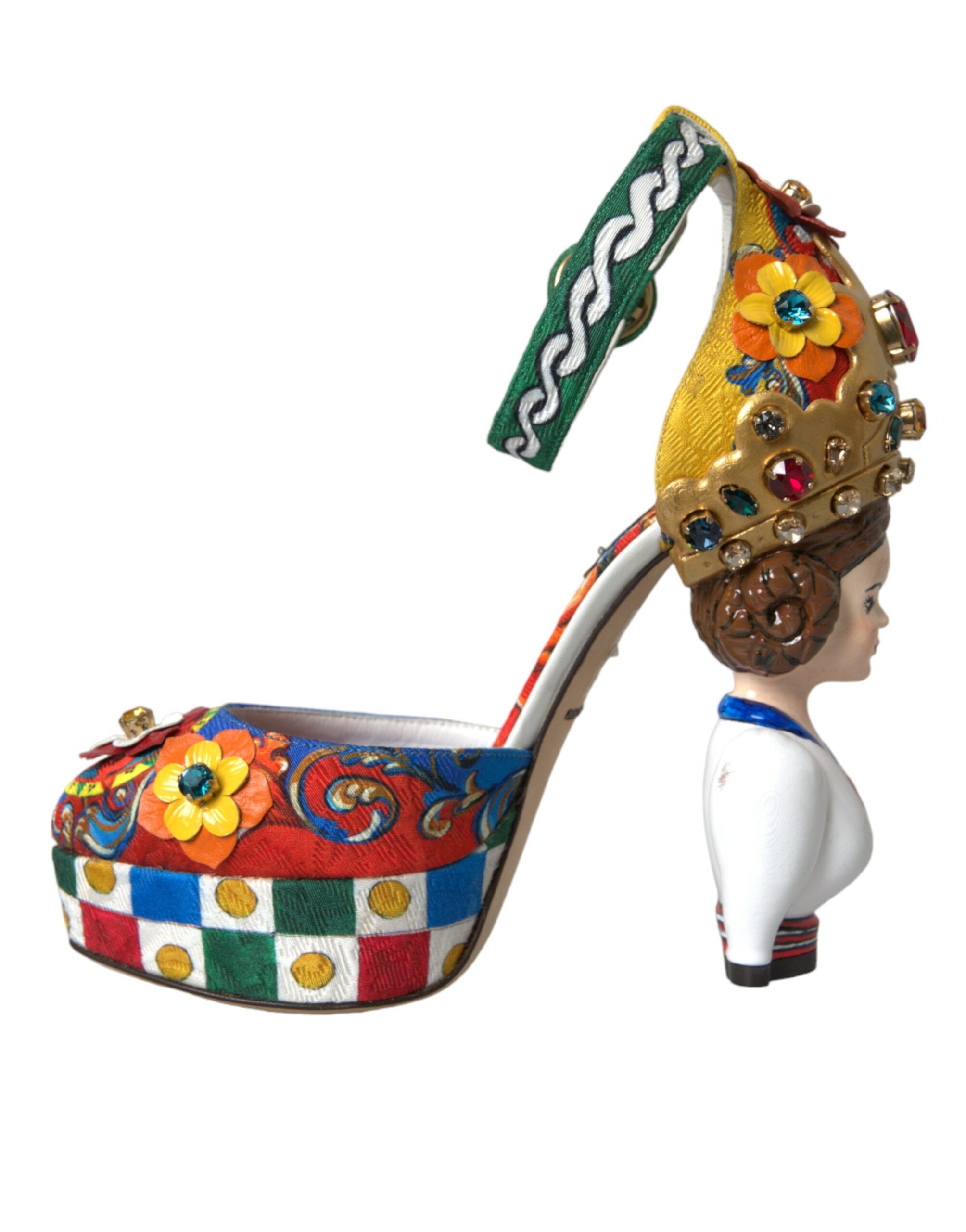 Dolce & Gabbana Multicolor Carretto Embellished Sandals Shoes Glam Steals