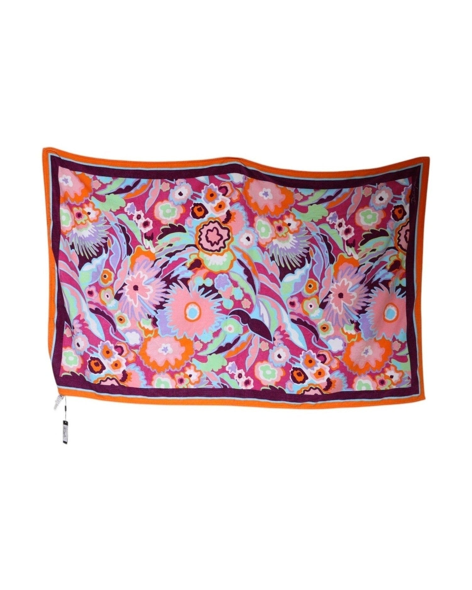 Dolce & Gabbana Multicolor Cotton Floral Print Beach Towel Beach Towels