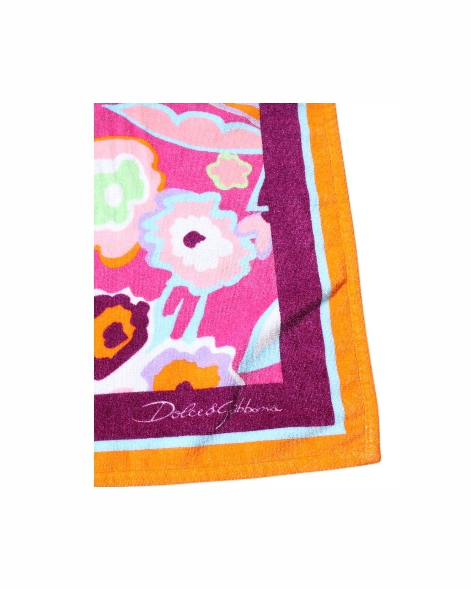 Dolce & Gabbana Multicolor Cotton Floral Print Beach Towel Beach Towels