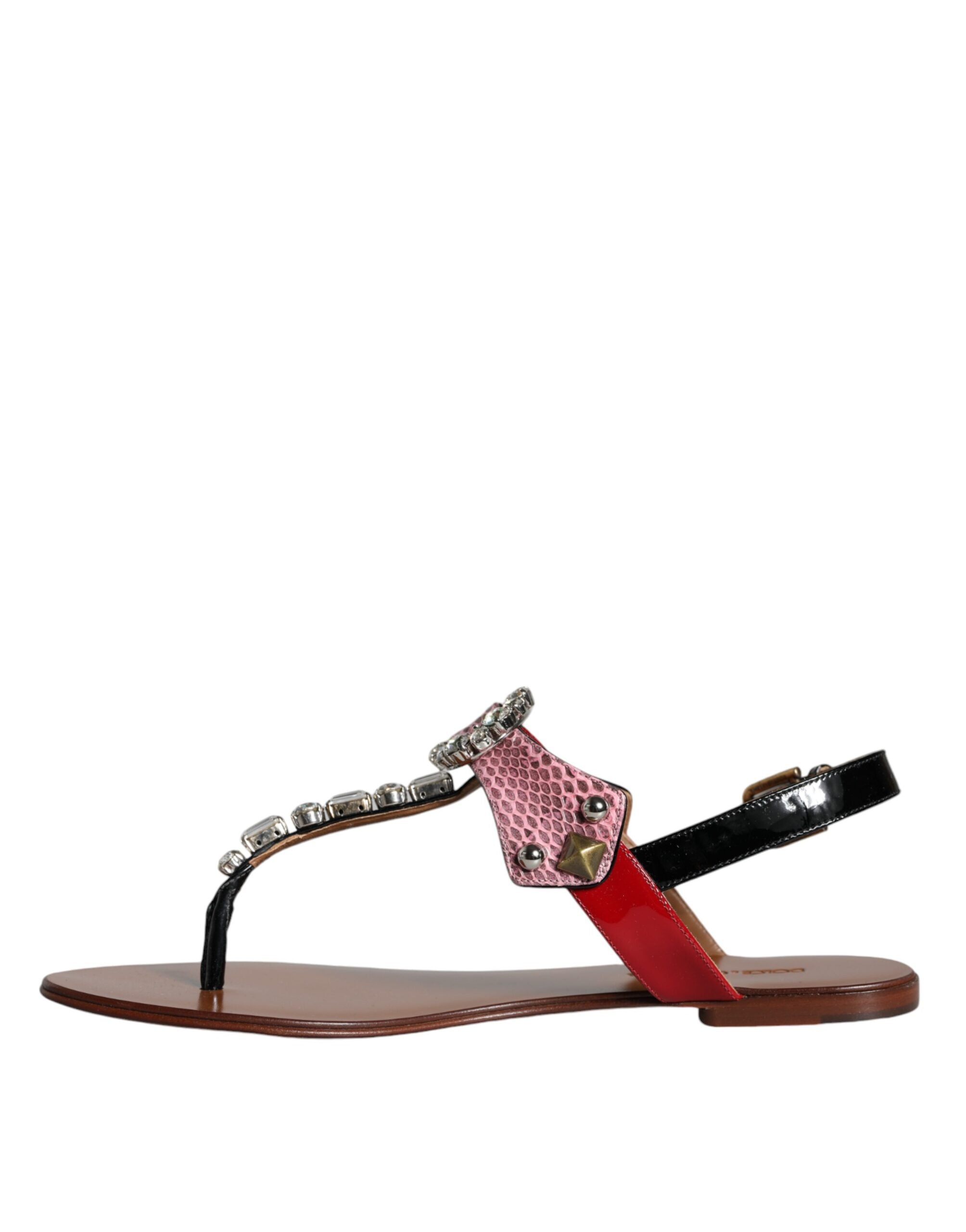 Dolce & Gabbana Multicolor Crystal Sandals Flip Flops Shoes Glam Steals