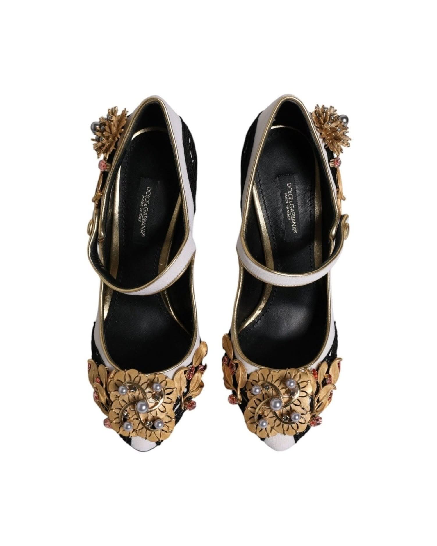 Dolce & Gabbana Multicolor Embellished Heels Pumps Shoes Heels