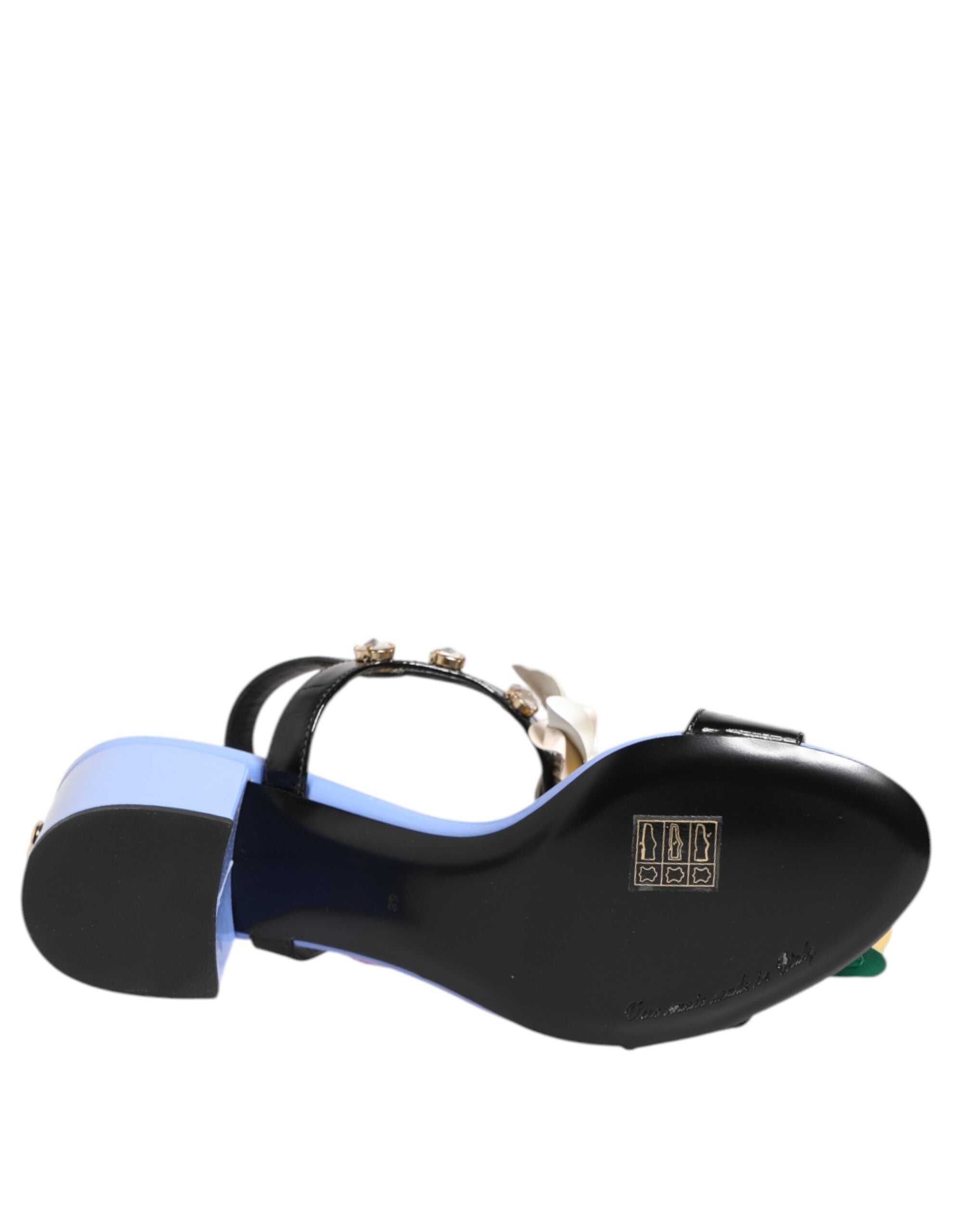Dolce & Gabbana Multicolor Floral Appliqué Crystal Sandals Shoes Glam Steals