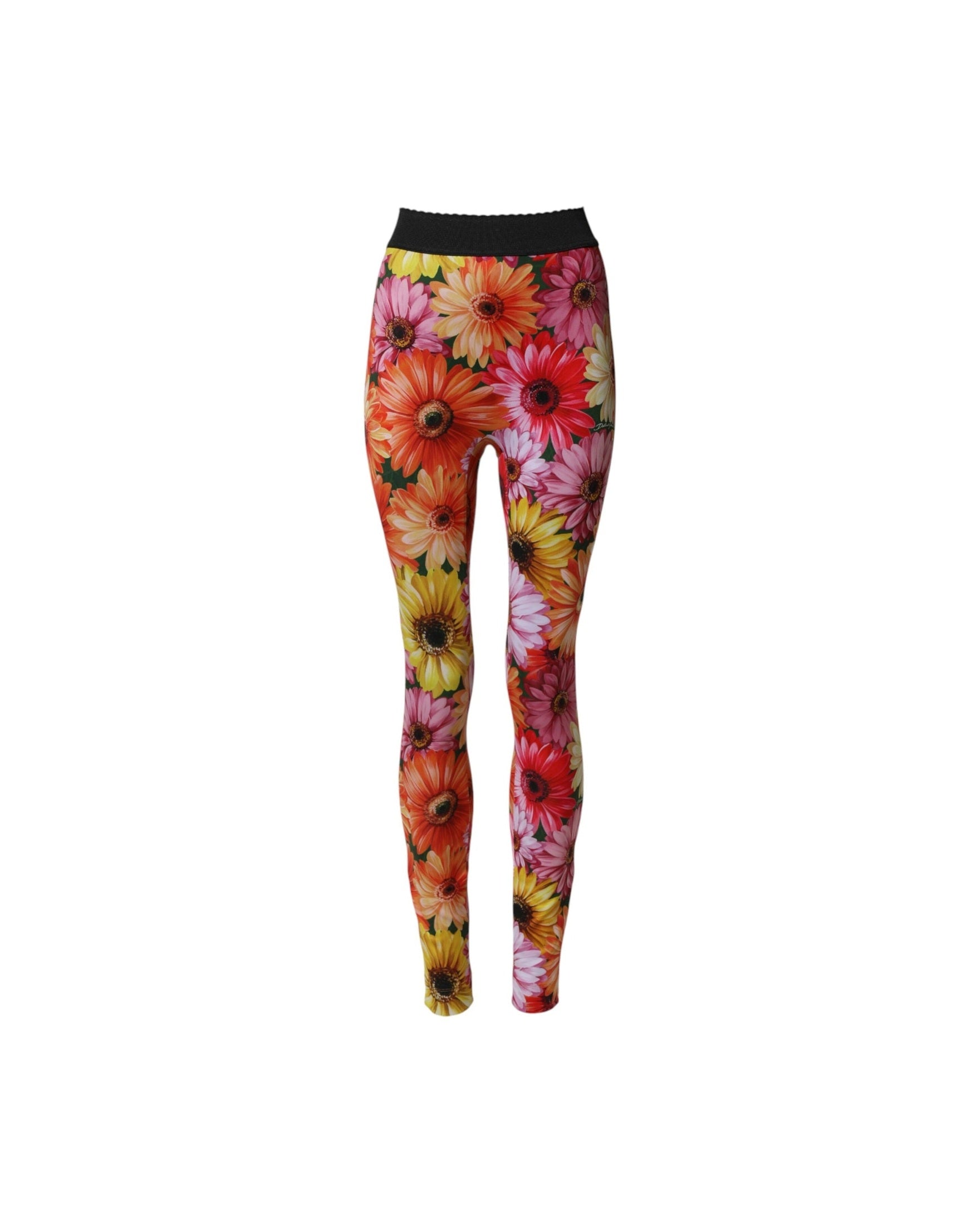 Dolce & Gabbana Multicolor Floral Leggings Stretchwaist Pant Glam Steals