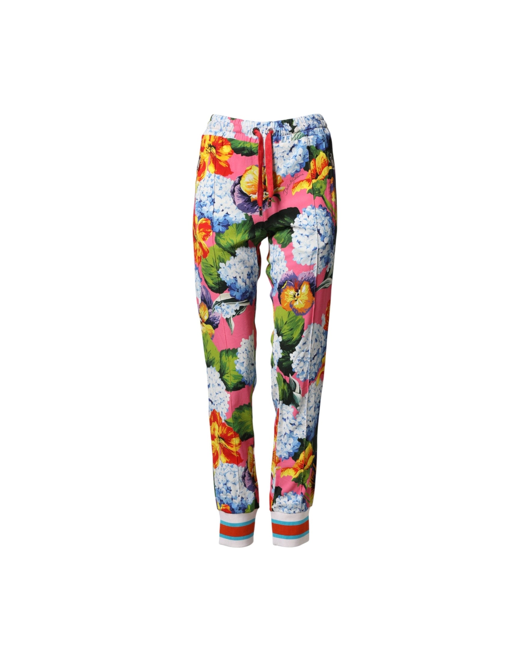 Dolce & Gabbana Multicolor Floral Mid Waist Jogger Pant Glam Steals