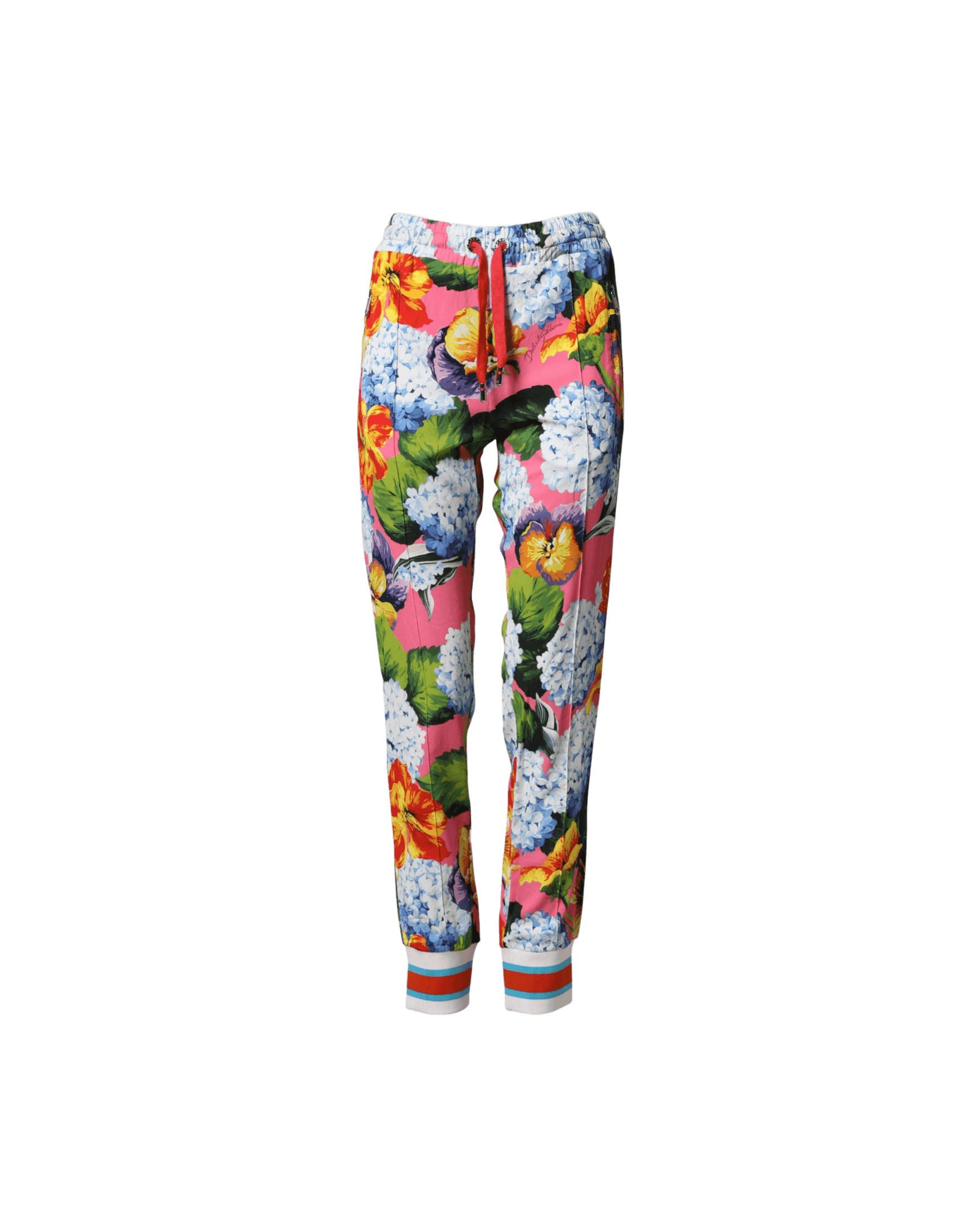 Dolce & Gabbana Multicolor Floral Mid Waist Jogger Pant Glam Steals