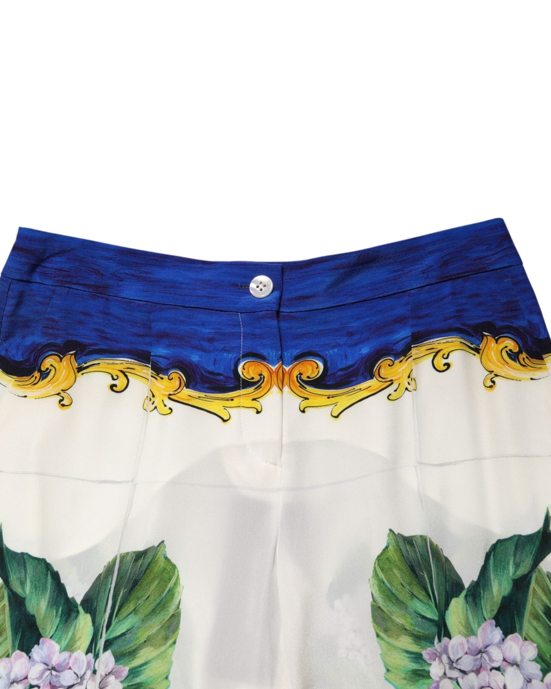 Dolce & Gabbana Multicolor Floral Pattern Straight Leg Pant Glam Steals