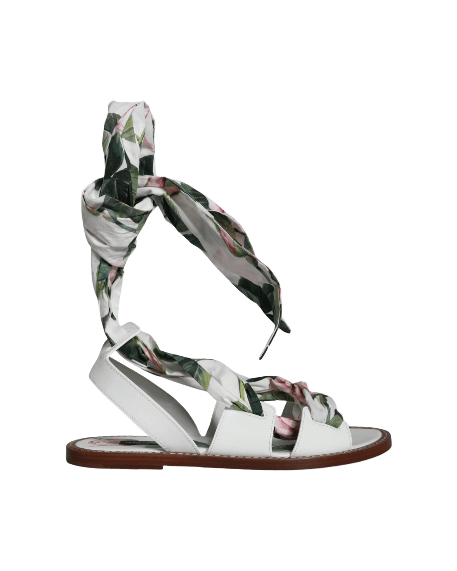 Dolce & Gabbana Multicolor Floral Print Ankle Wrap Sandals Shoes Sandals
