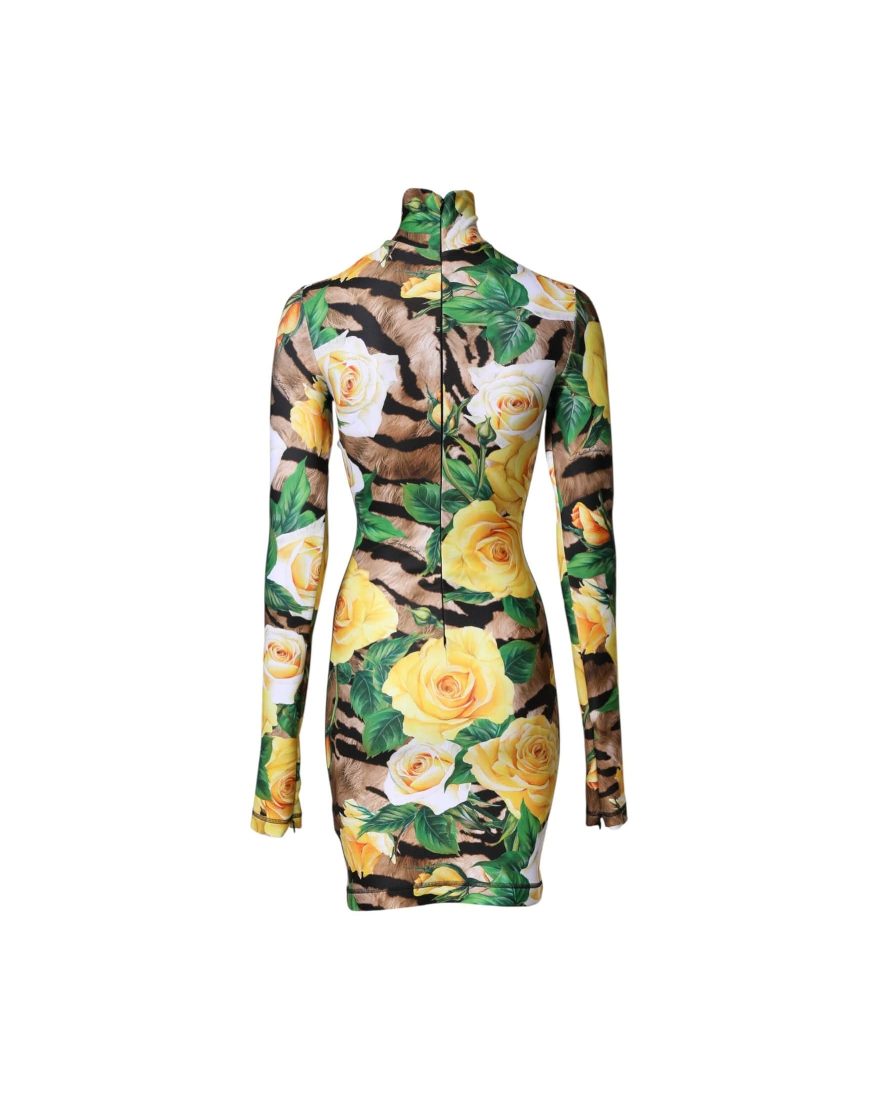 Dolce & Gabbana Multicolor Floral Print Sheath Mini Dress Dresses