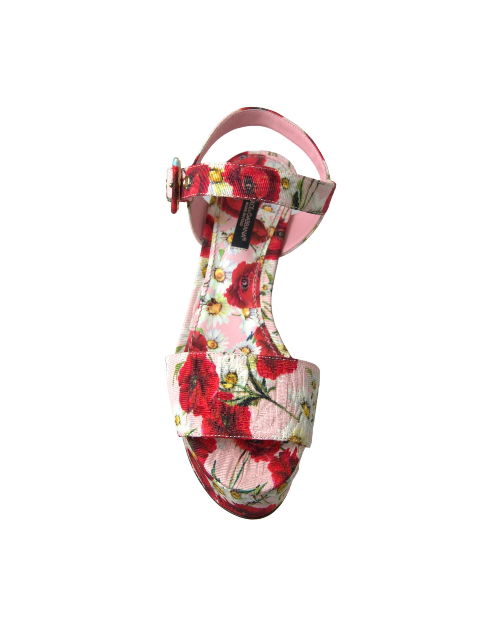 Dolce & Gabbana Multicolor Floral Print Wedges Ankle Strap Sandals Glam Steals