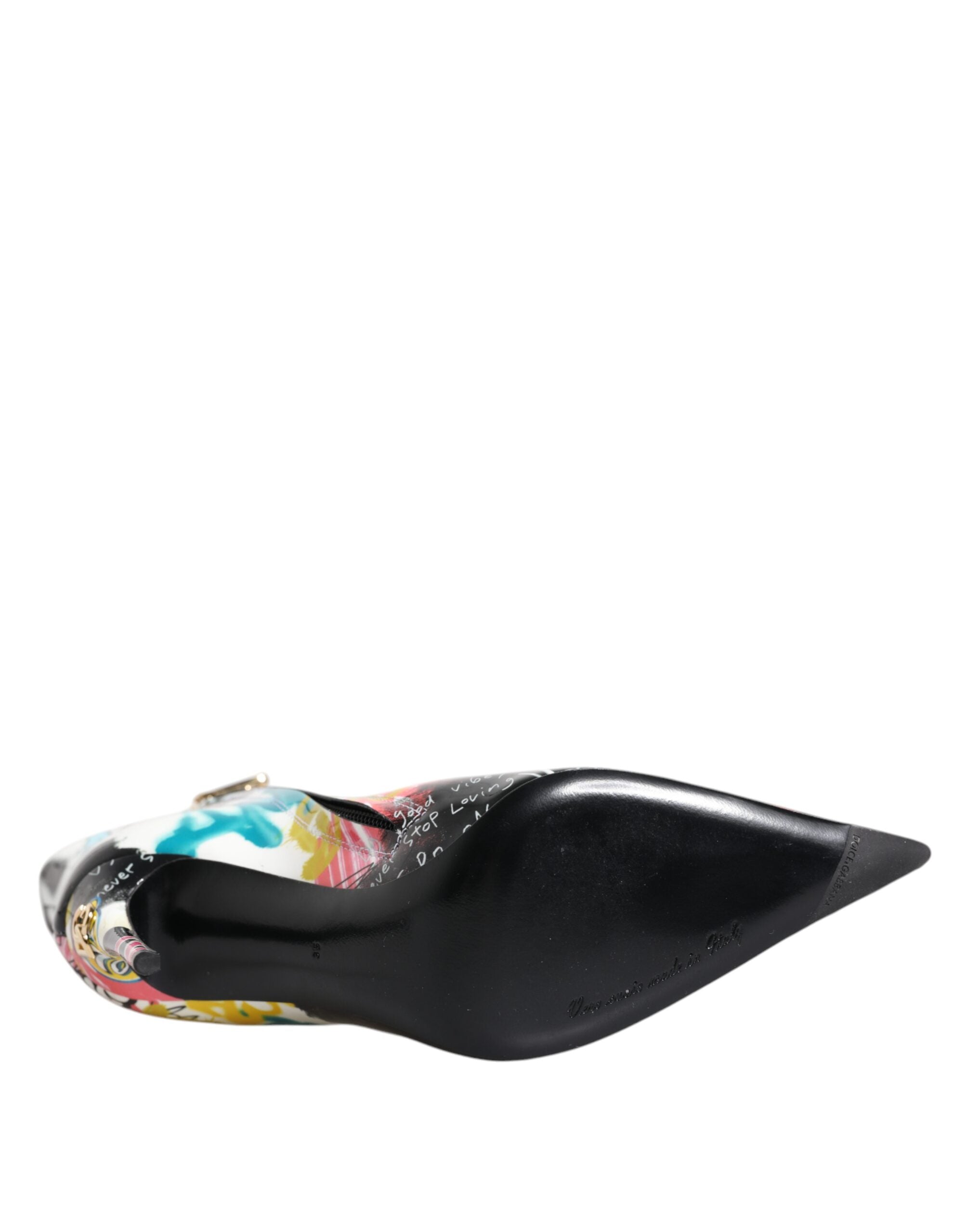 Dolce & Gabbana Multicolor Graffiti Keira Mid Calf Boots Shoes Glam Steals