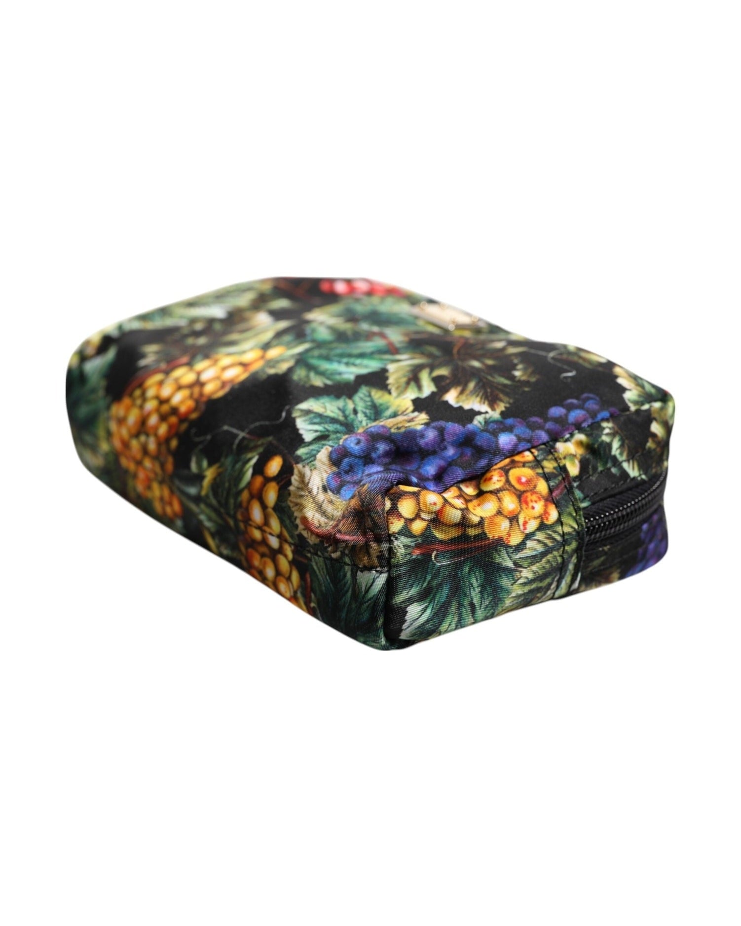 Dolce & Gabbana Multicolor Grape Print Clutch Logo Plaque Pouch Bag Glam Steals