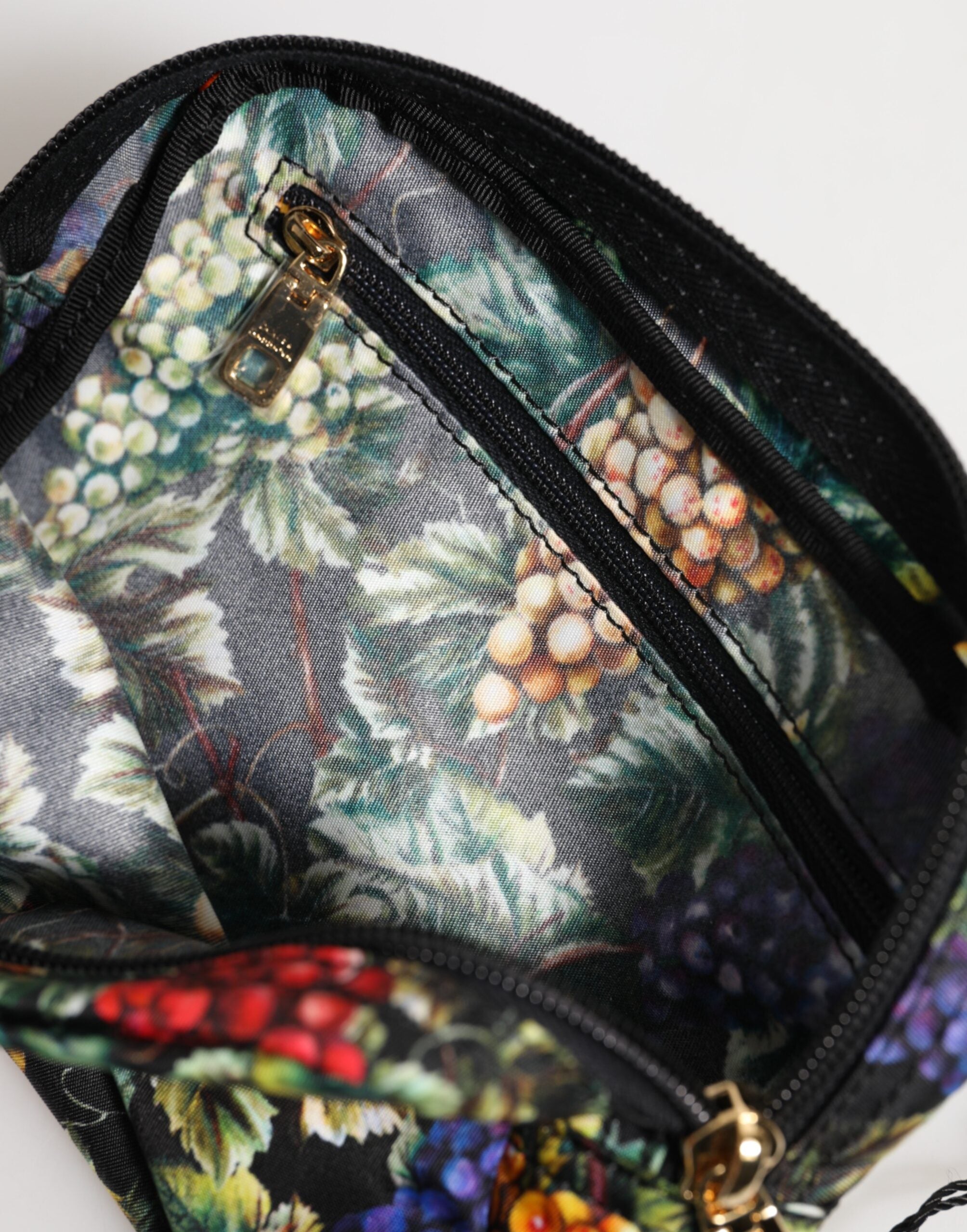 Dolce & Gabbana Multicolor Grape Print Clutch Logo Plaque Pouch Bag Glam Steals