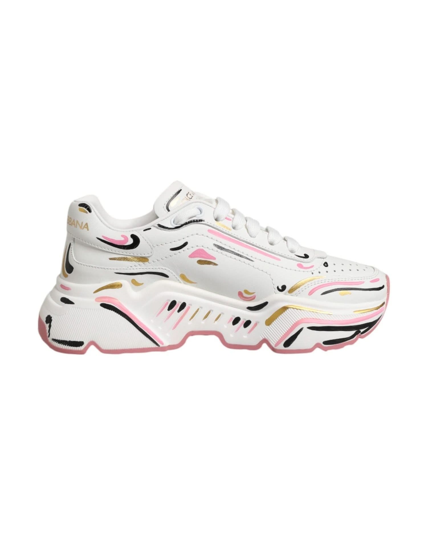 Dolce & Gabbana Multicolor Hand Painted Daymaster Sneaker Shoes Sneakers