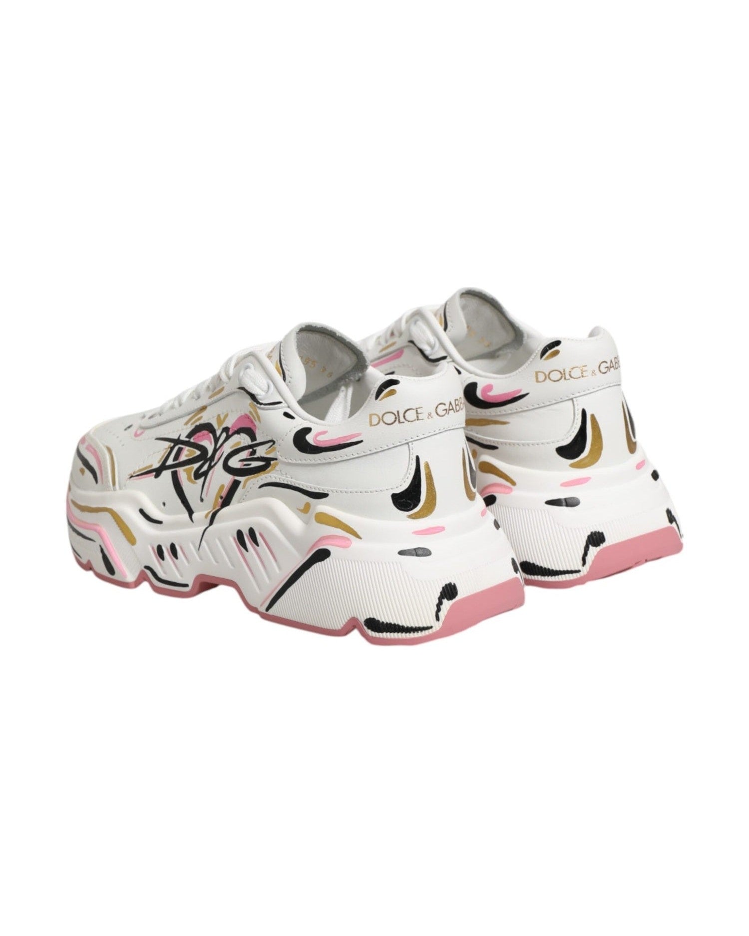 Dolce & Gabbana Multicolor Hand Painted Daymaster Sneaker Shoes Glam Steals