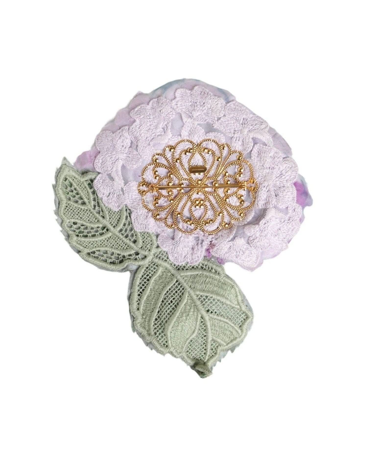 Dolce & Gabbana Multicolor Hydrangea Brass Pin Brooch Brooches & Lapel Pins