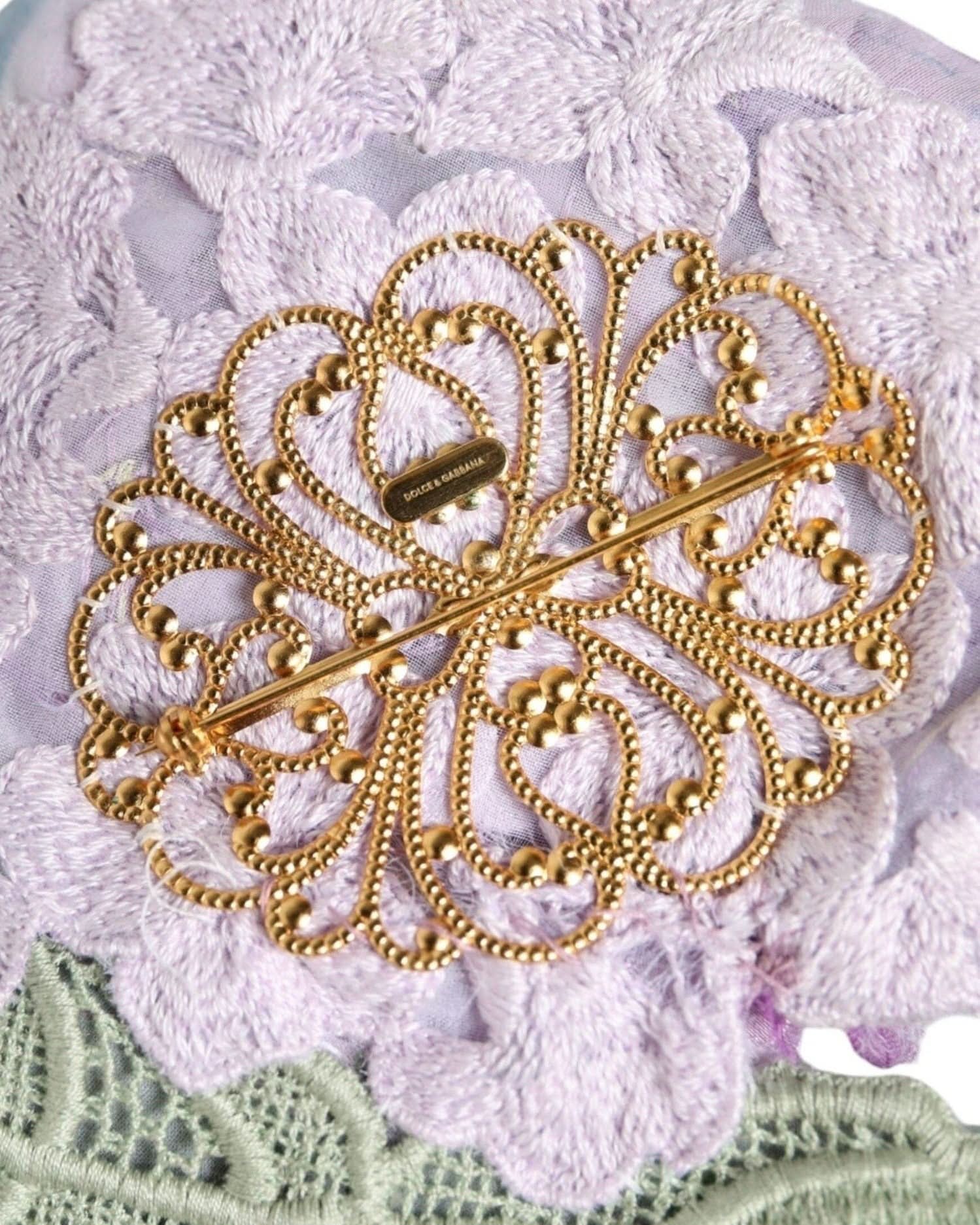 Dolce & Gabbana Multicolor Hydrangea Brass Pin Brooch Brooches & Lapel Pins