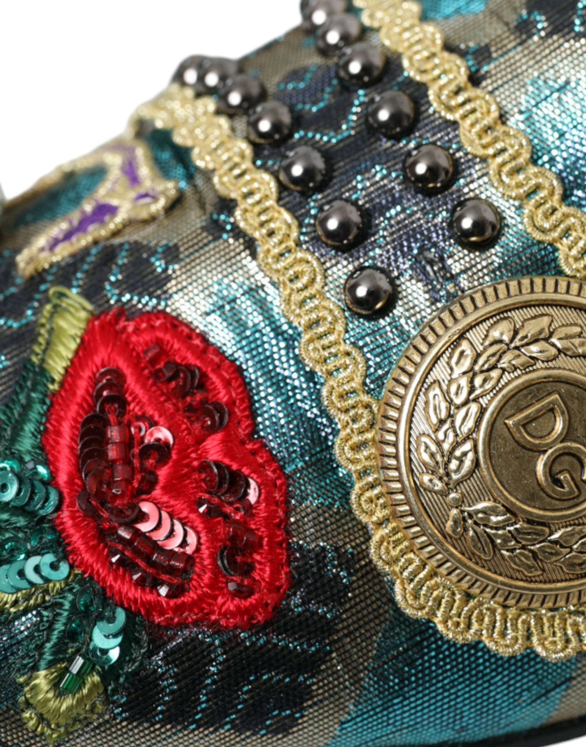 Dolce & Gabbana Multicolor Jacquard Embellished Loafers Shoes Glam Steals