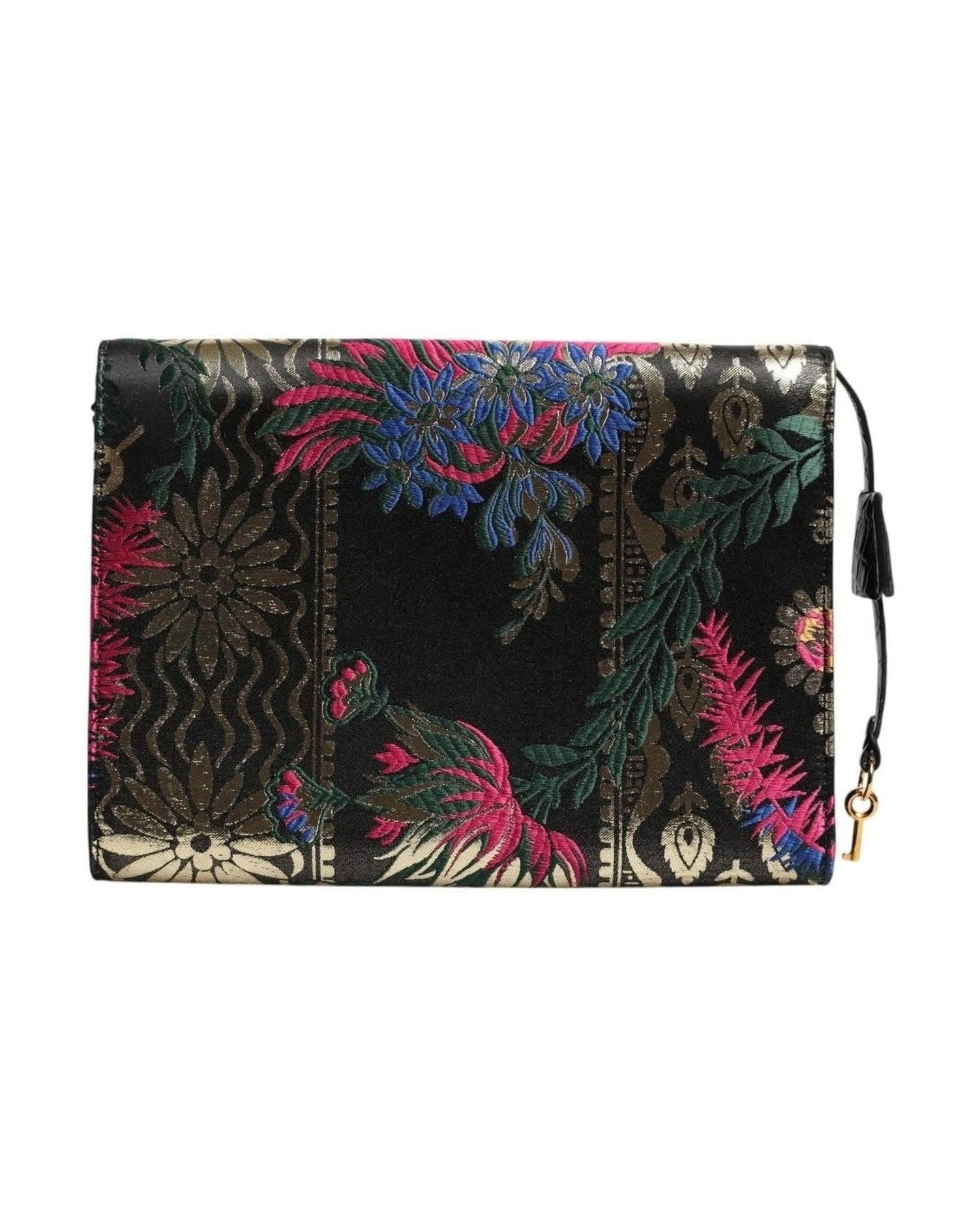 Dolce & Gabbana Multicolor Jacquard Floral Document Briefcase Bag Briefcases