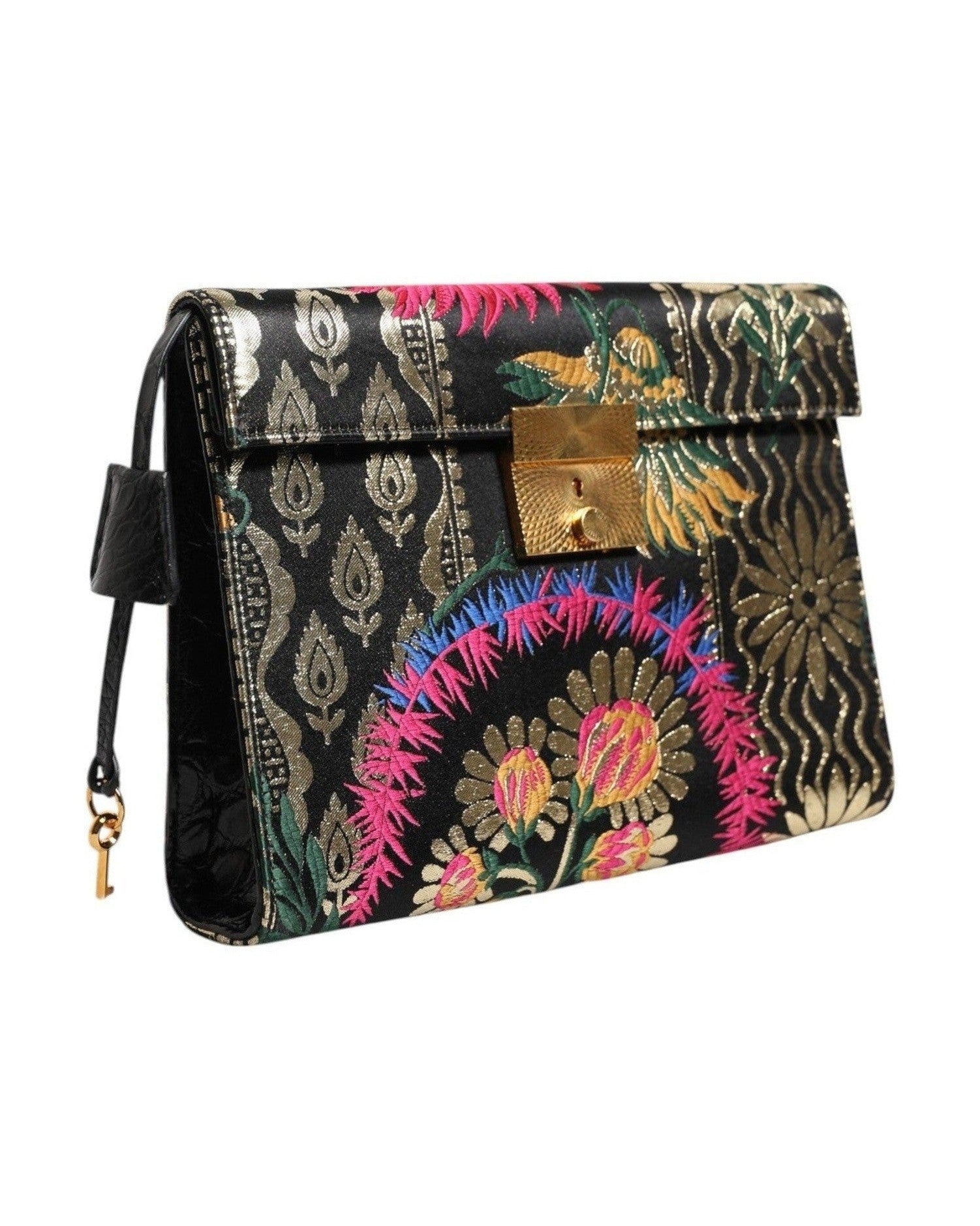 Dolce & Gabbana Multicolor Jacquard Floral Document Briefcase Bag Briefcases