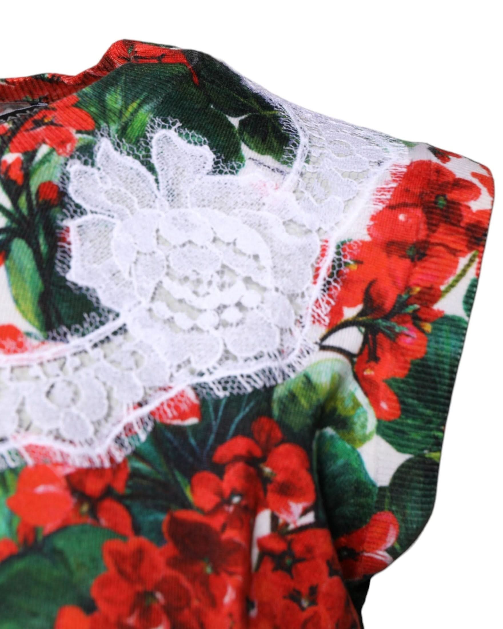 Dolce & Gabbana Multicolor Lace Floral Sleeveless Tank Top Tank Tops