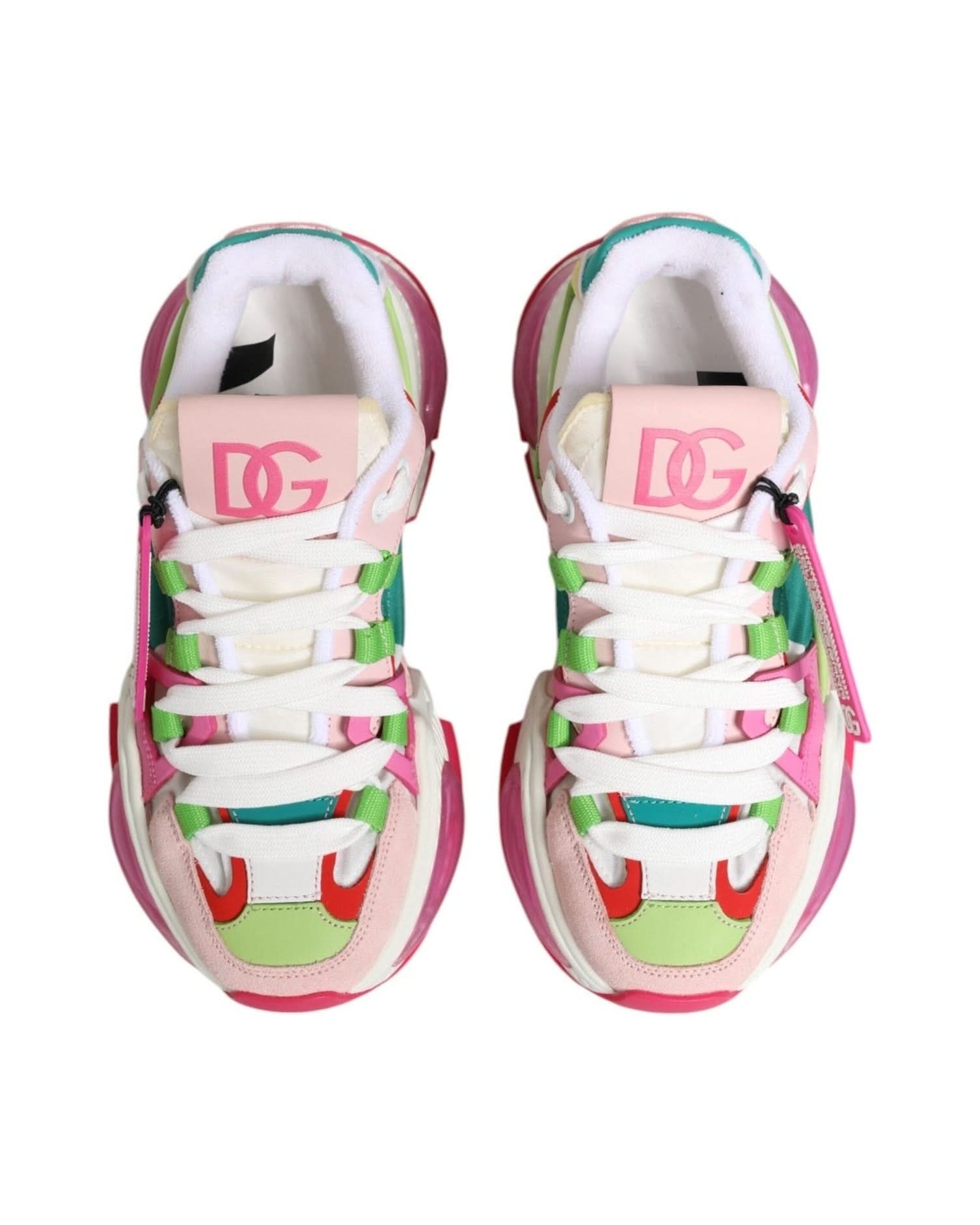 Dolce & Gabbana Multicolor Leather Airmaster Low Top Sneaker Shoes Sneakers