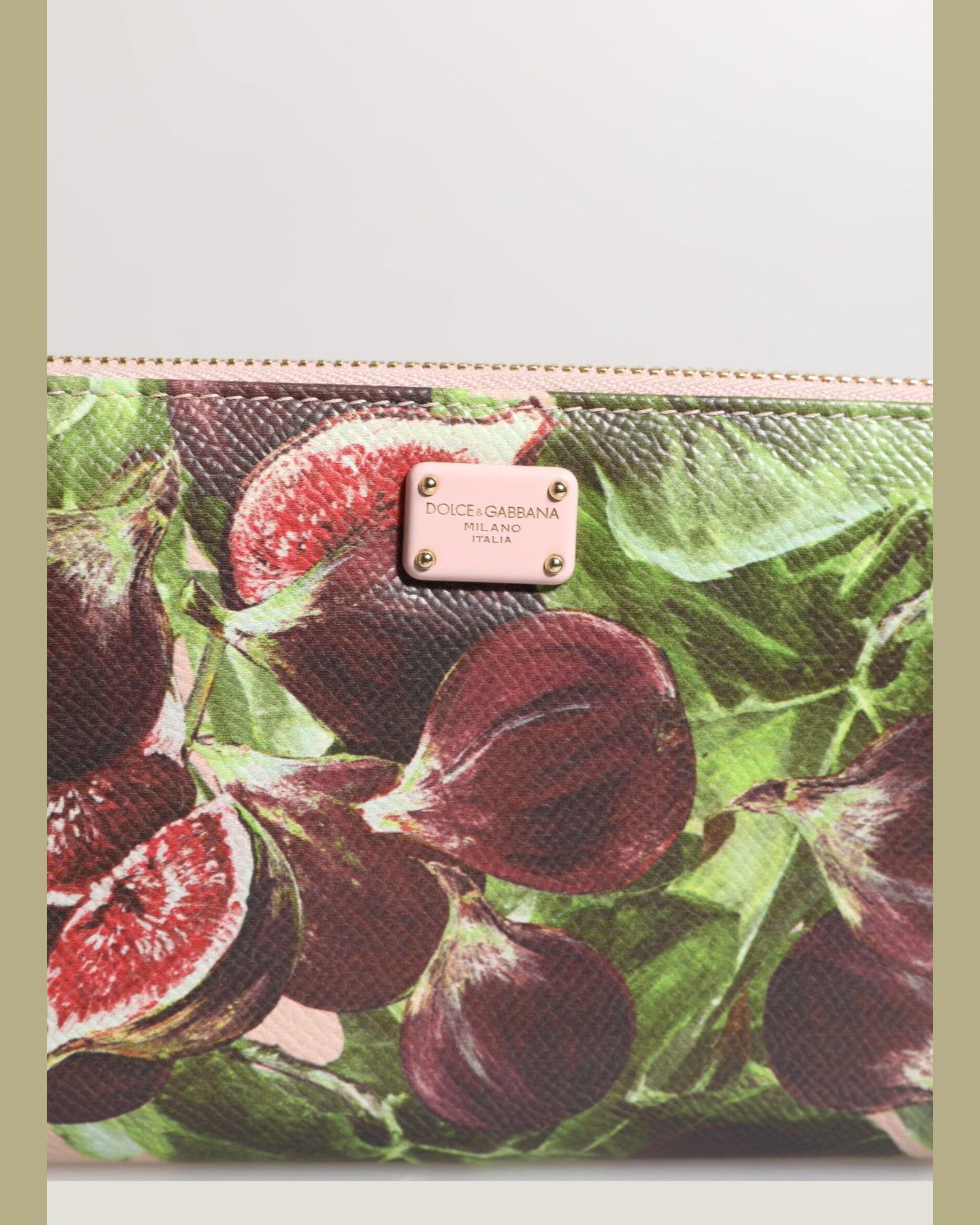Dolce & Gabbana Multicolor Leather Fig Fruit Dauphine Zip Around Continental Wallet Wallets