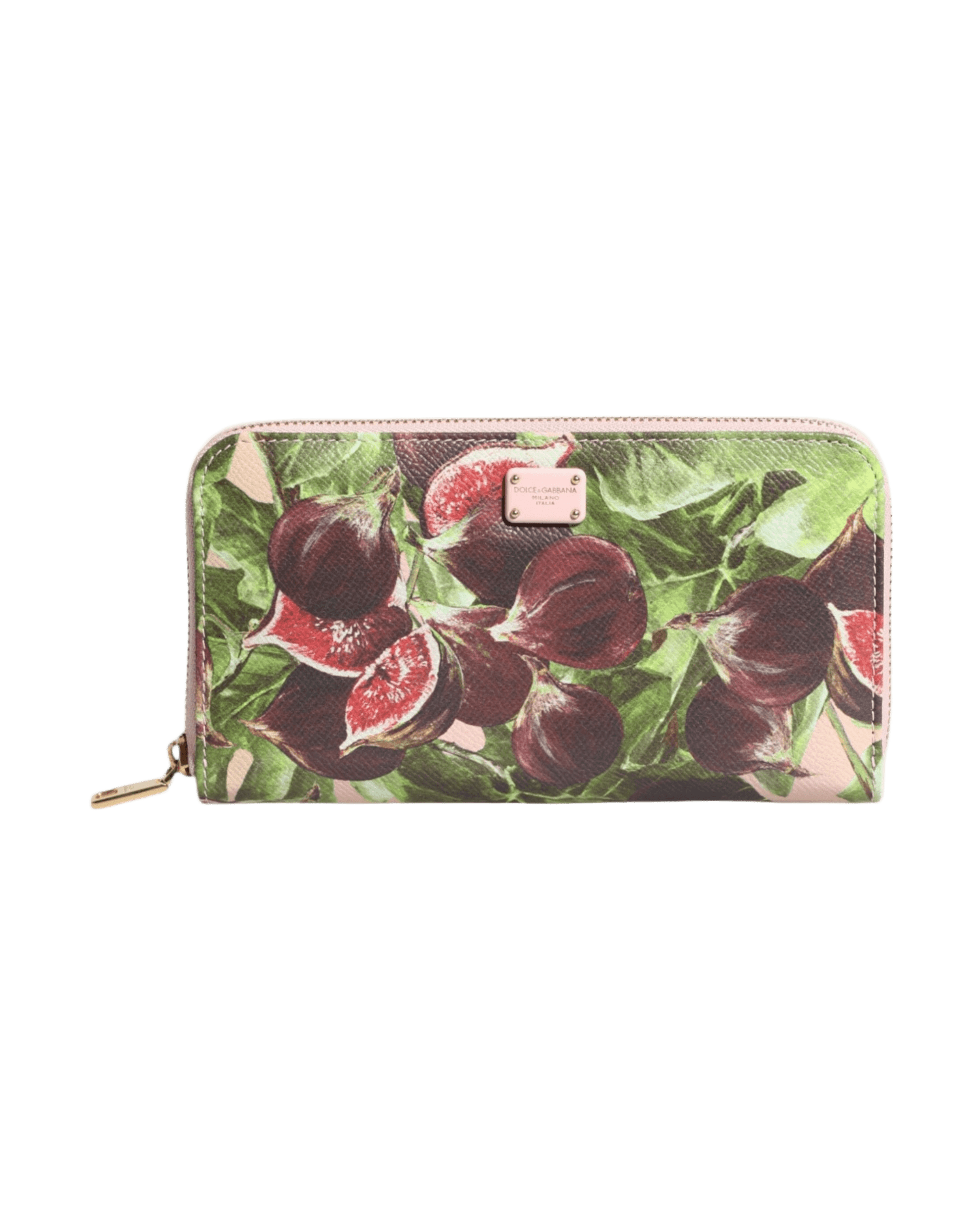 Dolce & Gabbana Multicolor Leather Fig Fruit Dauphine Zip Around Continental Wallet Wallets