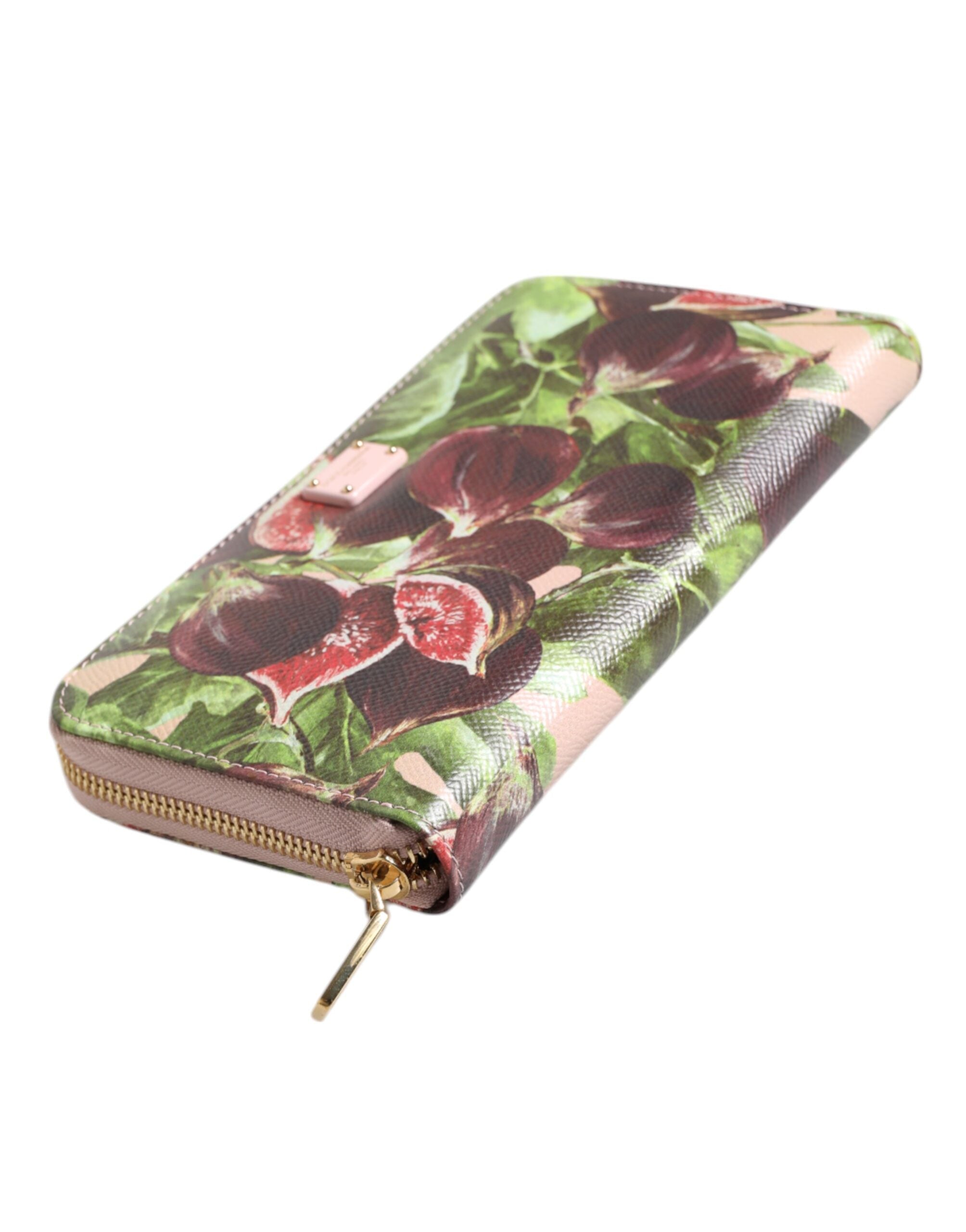 Dolce & Gabbana Multicolor Leather Fig Fruit Dauphine Zip Around Continental Wallet Glam Steals