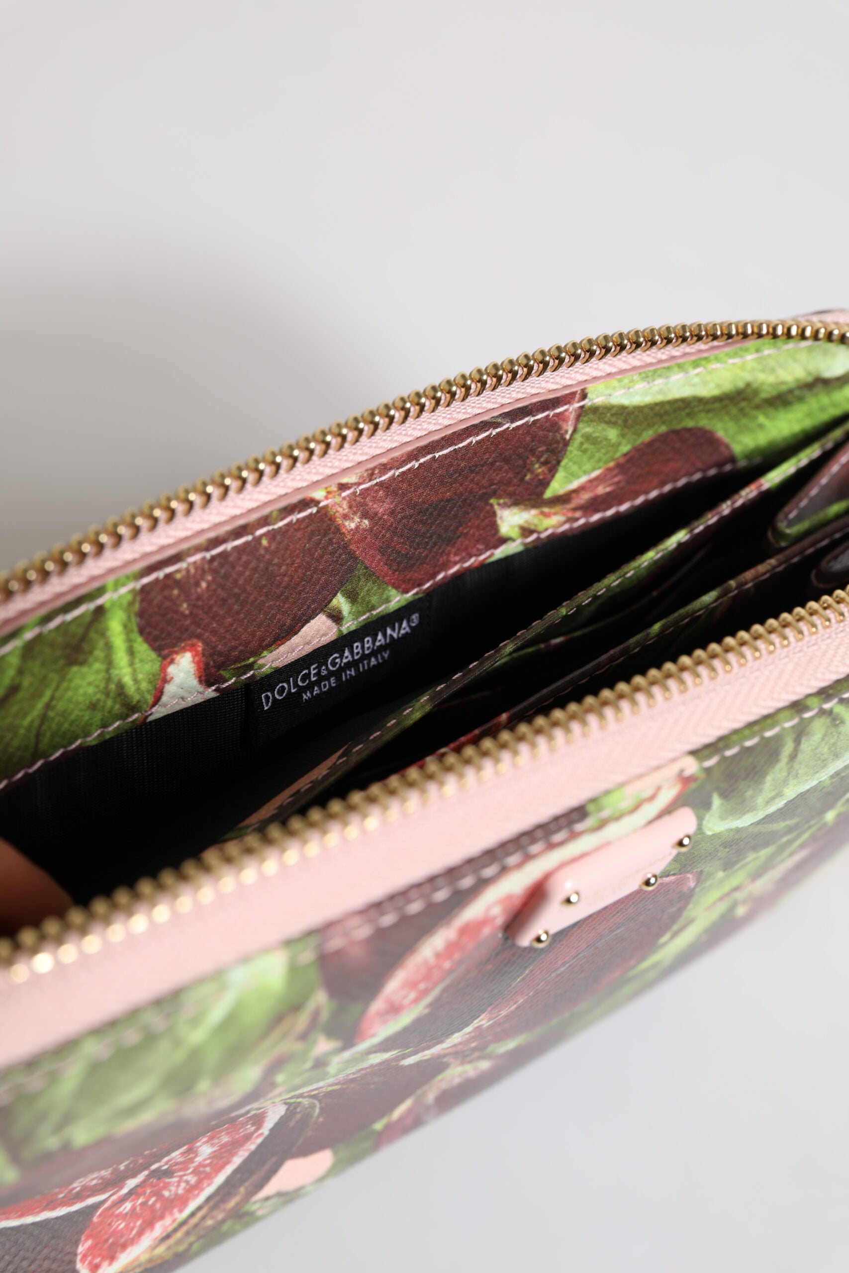 Dolce & Gabbana Multicolor Leather Fig Fruit Dauphine Zip Around Continental Wallet Glam Steals