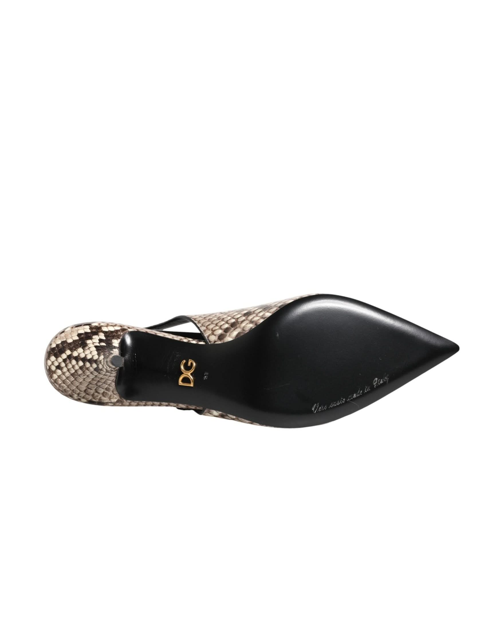 Dolce & Gabbana Multicolor Leather Heels Slingback Shoes Heels