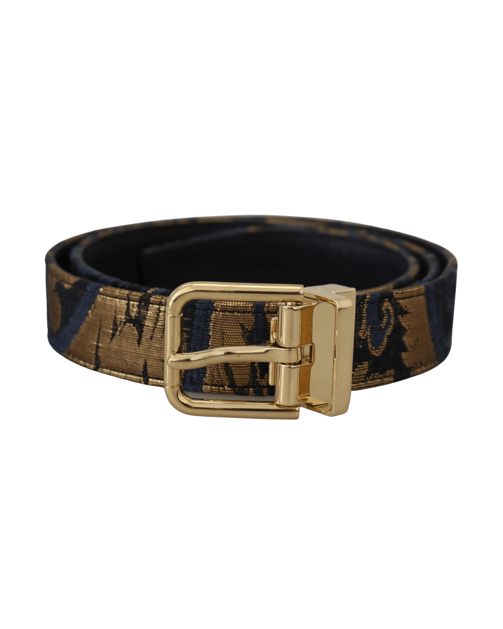 Dolce & Gabbana Multicolor Leather Jacquard Logo Buckle Belt Belts