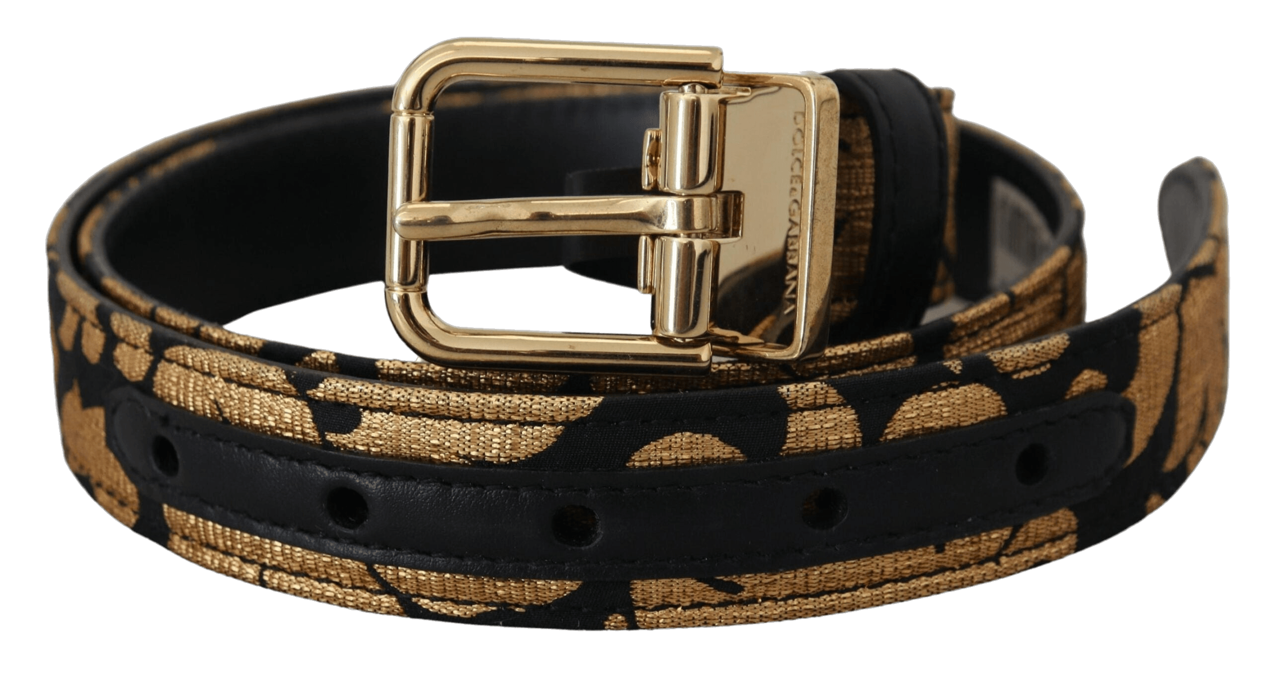 Dolce & Gabbana Multicolor Leather Jacquard Logo Buckle Belt Glam Steals