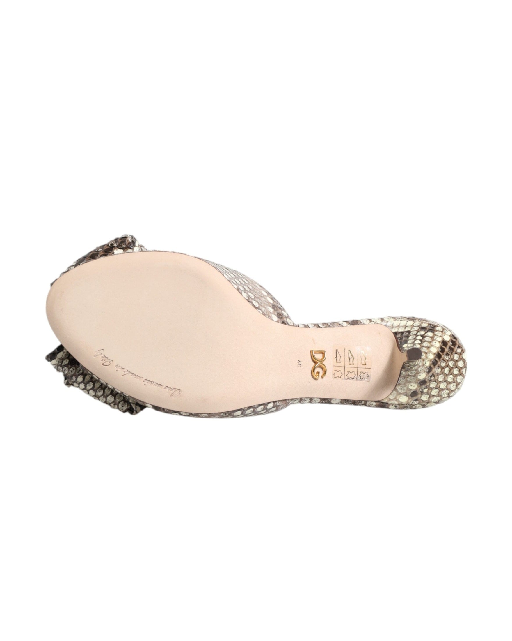 Dolce & Gabbana Multicolor Leather Keira Bow Peep Toe Mules Shoes Glam Steals