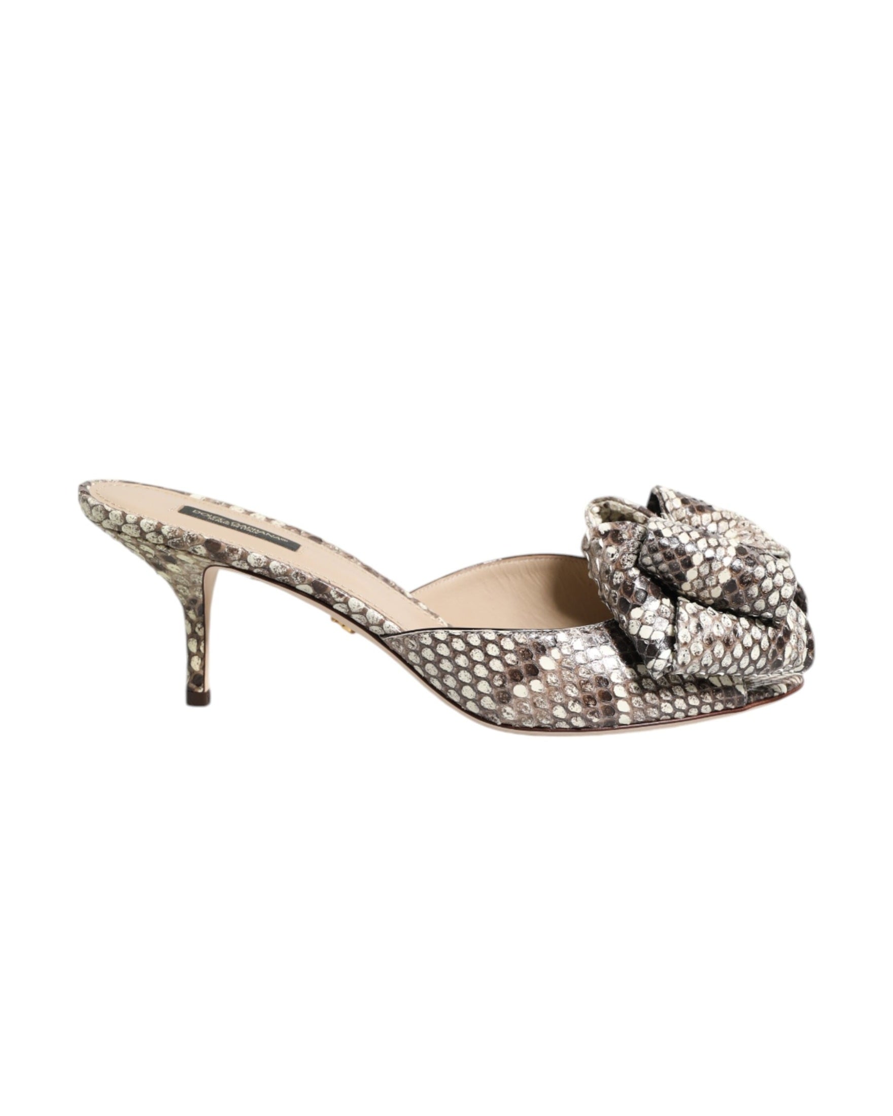 Dolce & Gabbana Multicolor Leather Keira Bow Peep Toe Mules Shoes Glam Steals