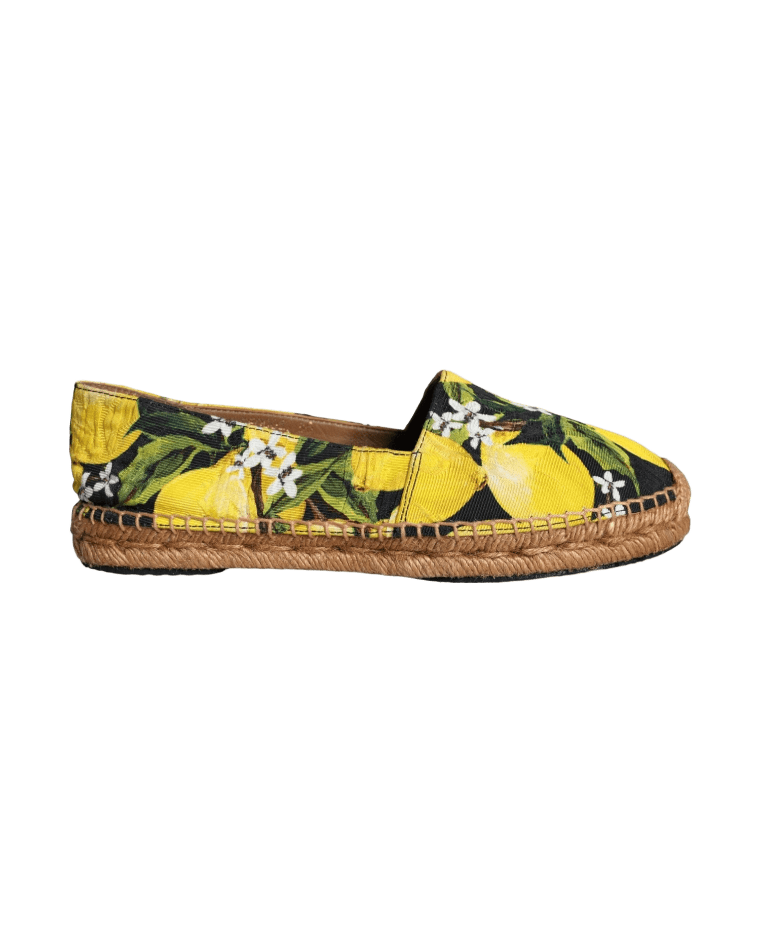 Dolce & Gabbana Multicolor Lemon Slip On Espadrilles Shoes Flats