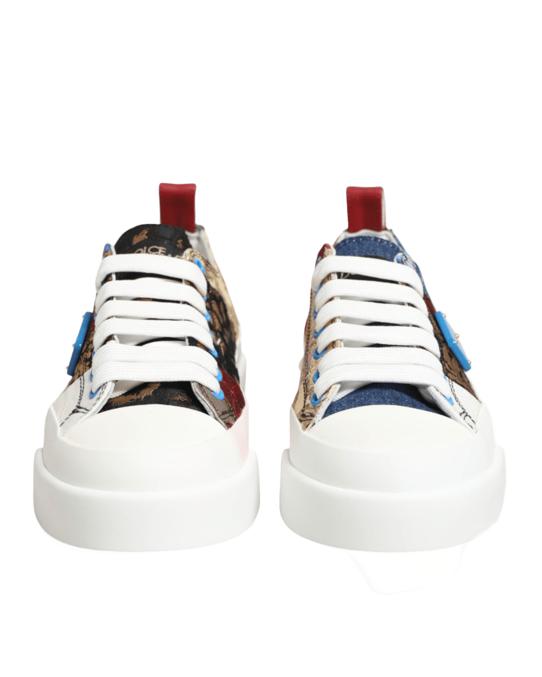 Dolce & Gabbana Multicolor Patchwork Low Top Sneakers Shoes Glam Steals