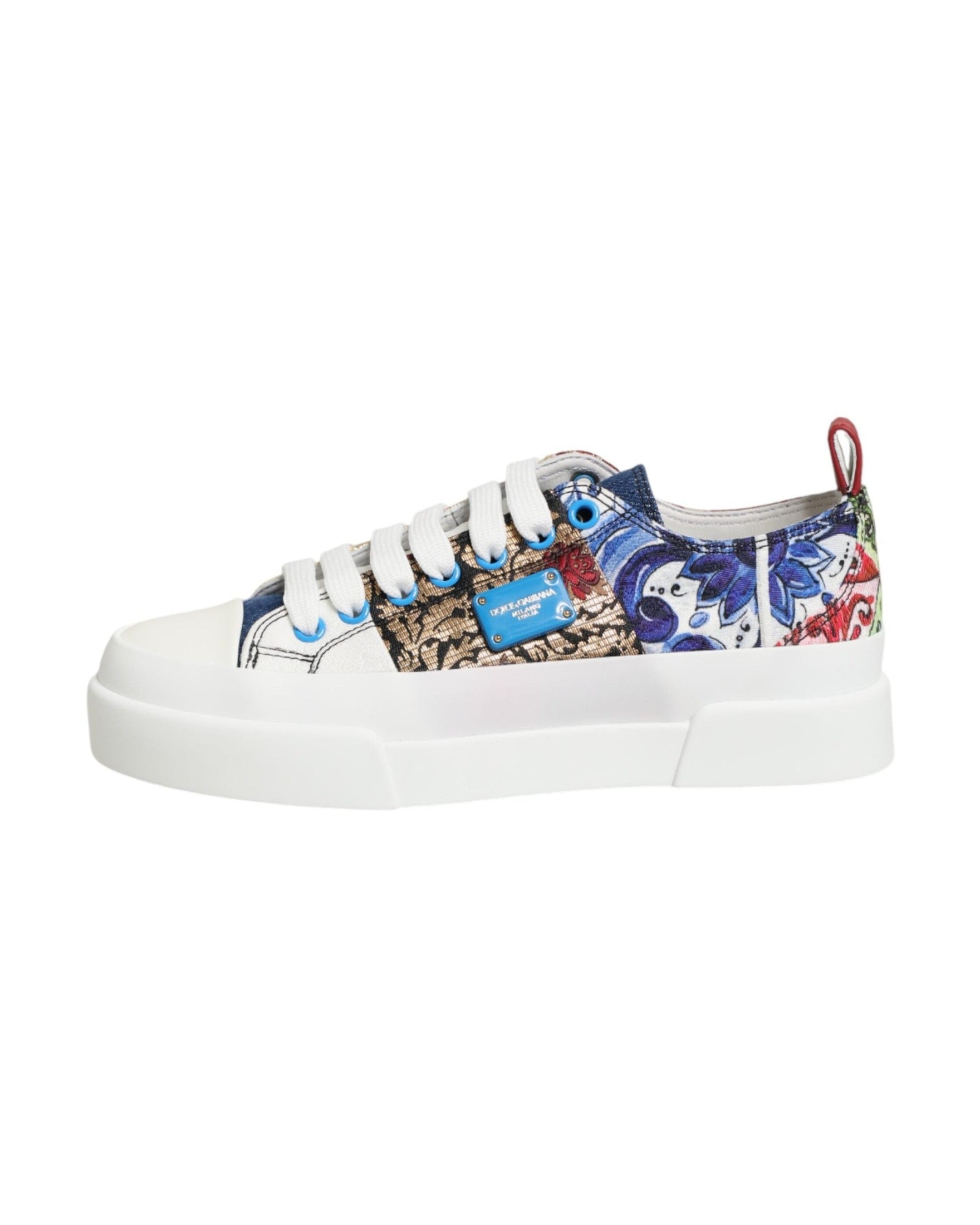 Dolce & Gabbana Multicolor Patchwork Low Top Sneakers Shoes Glam Steals