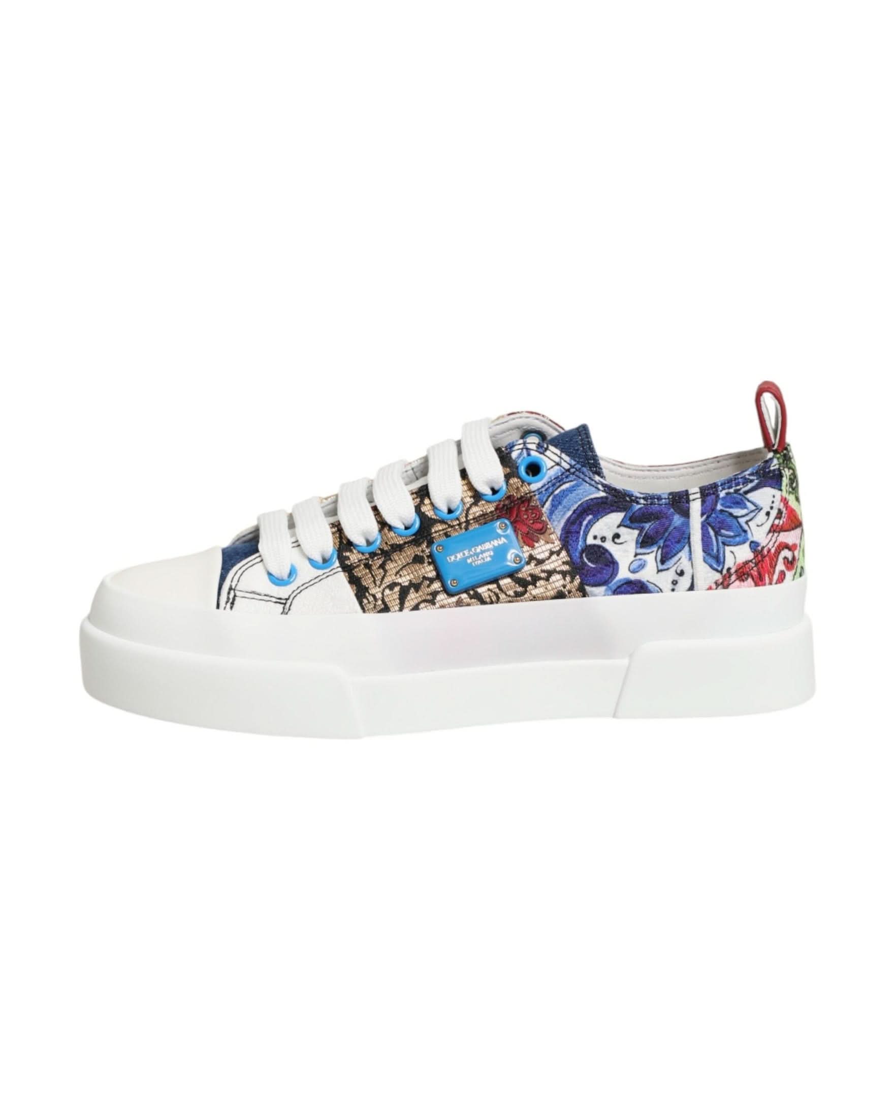 Dolce & Gabbana Multicolor Patchwork Low Top Sneakers Shoes