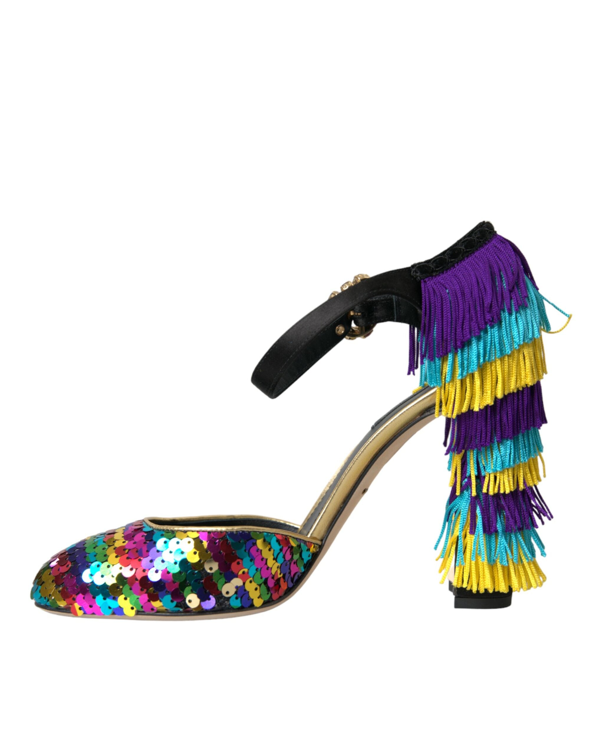 Dolce & Gabbana Multicolor Sequin Crystal Mary Jane Shoes Glam Steals