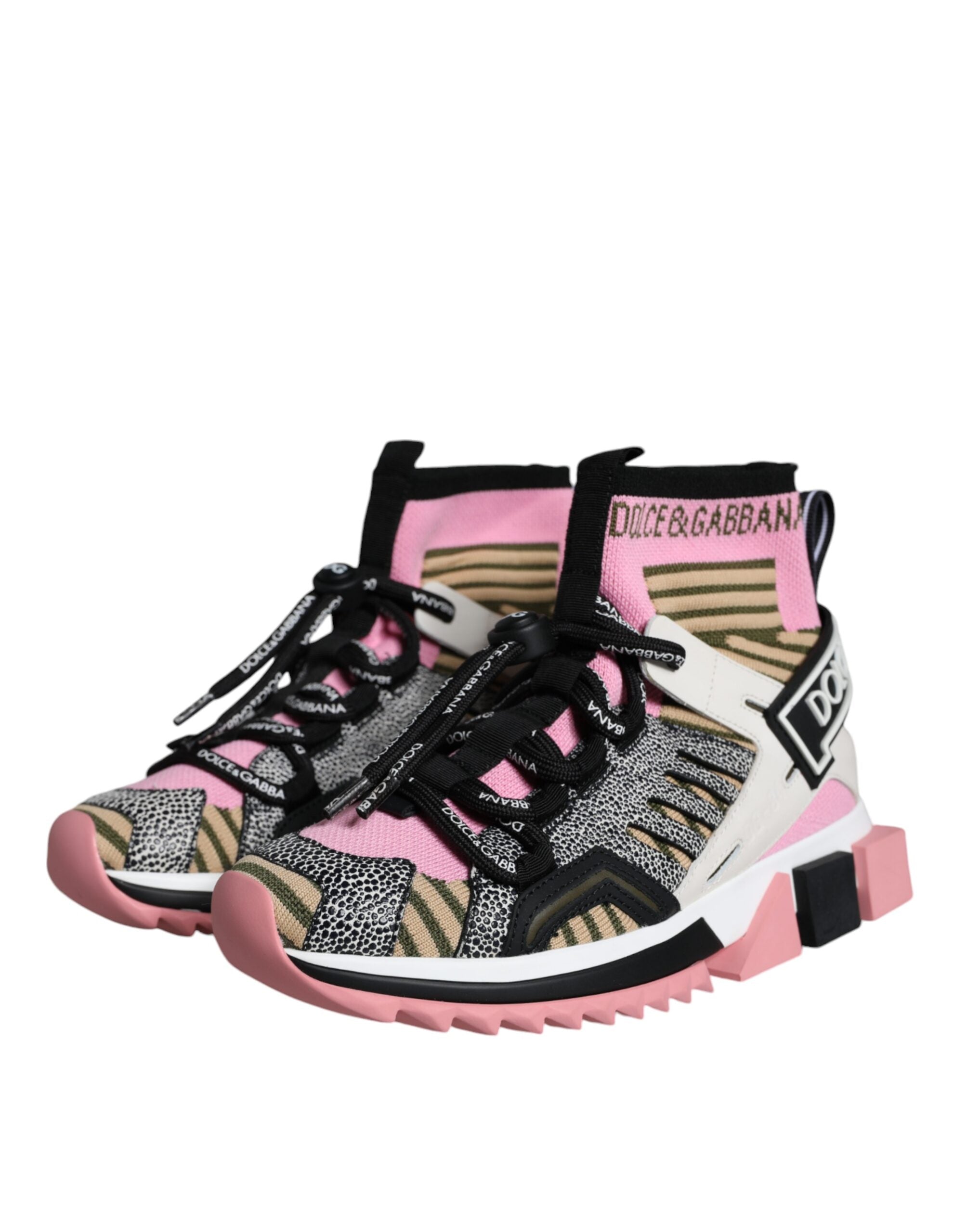 Dolce & Gabbana Multicolor Sorrento Socks Logo Sneakers Shoes Glam Steals