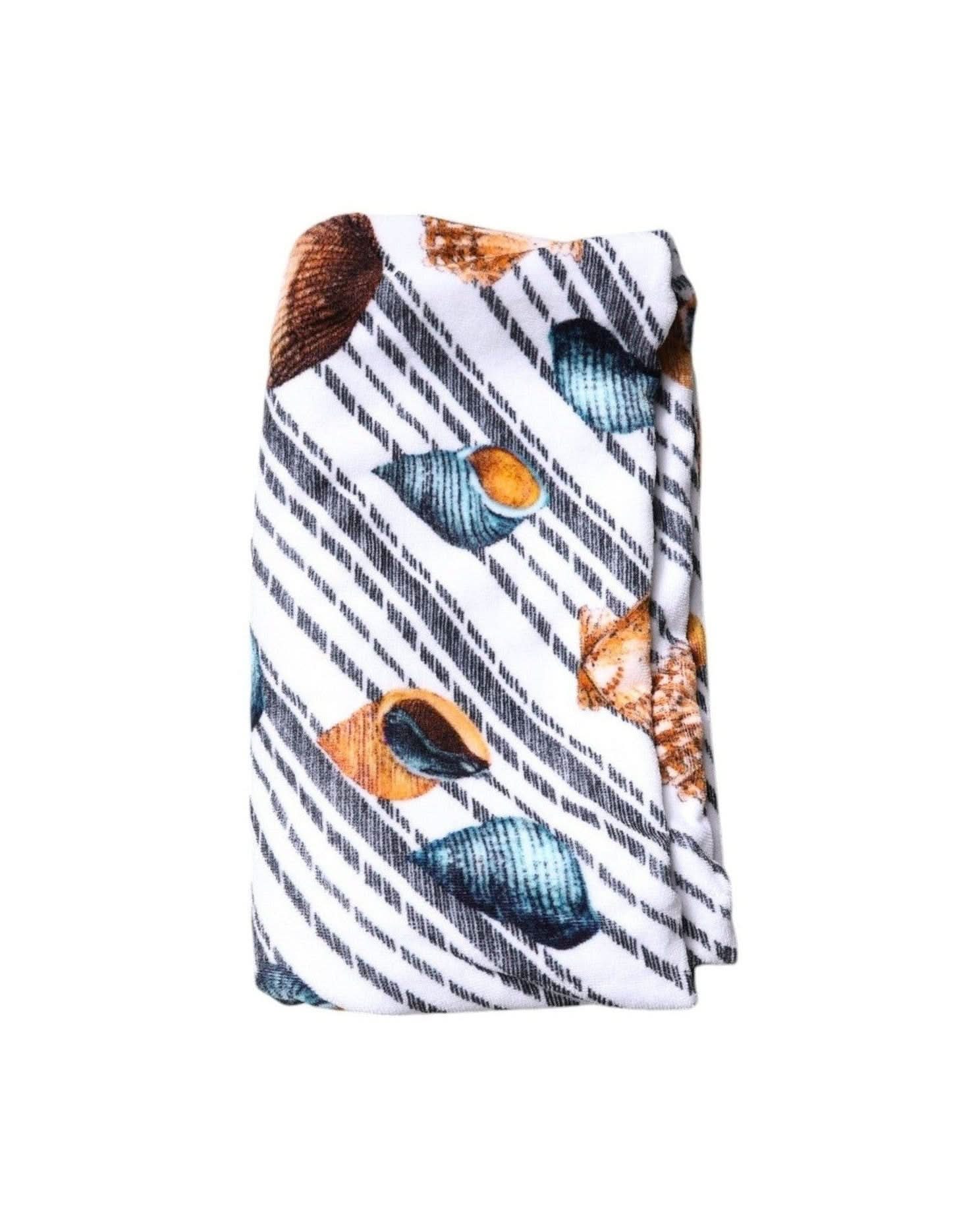 Dolce & Gabbana Multicolor Stripes Seashells Beach Towel Beach Towels