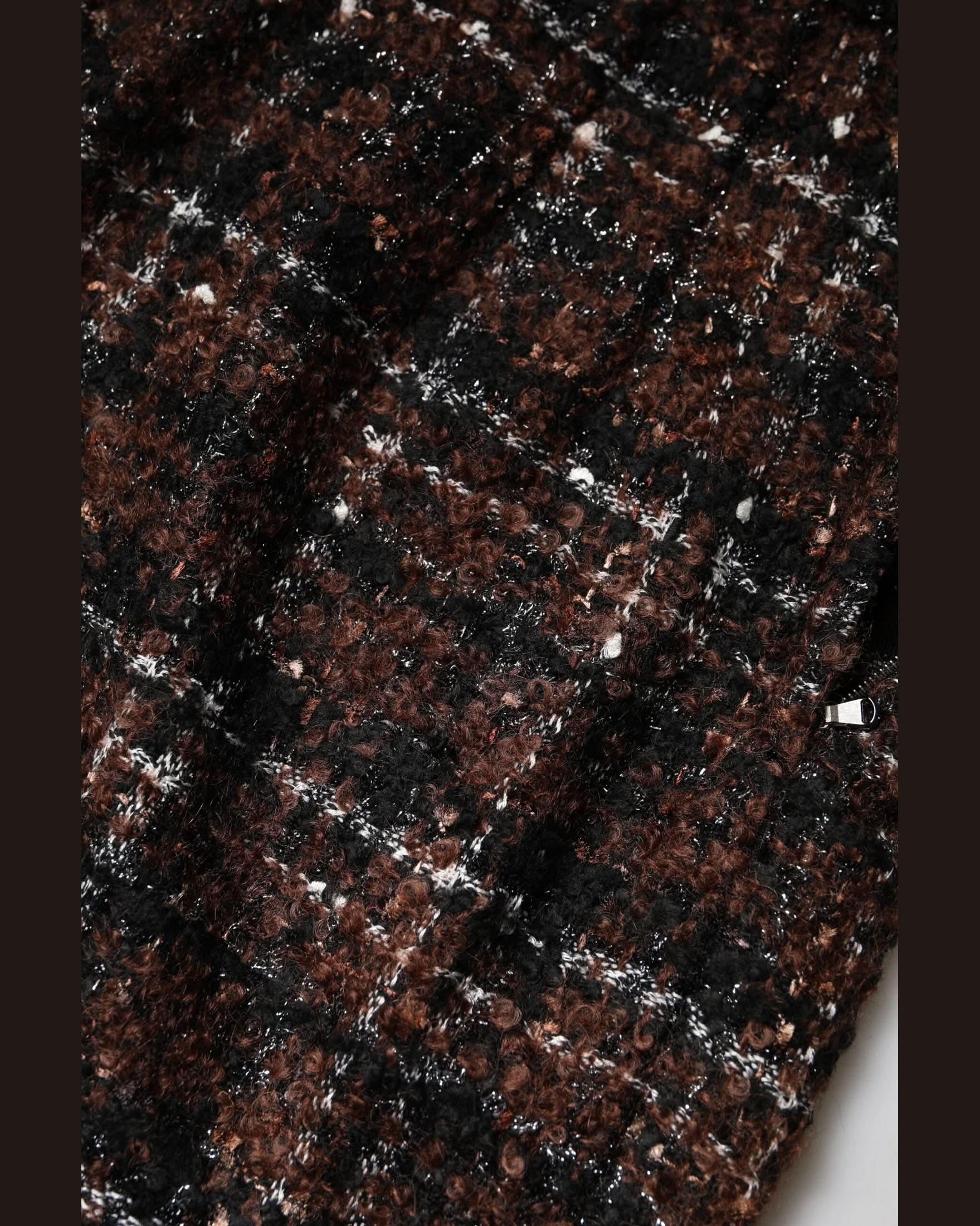 Dolce & Gabbana Multicolor Tweed High Waist Tartan Pencil Cut Skirt Skirts