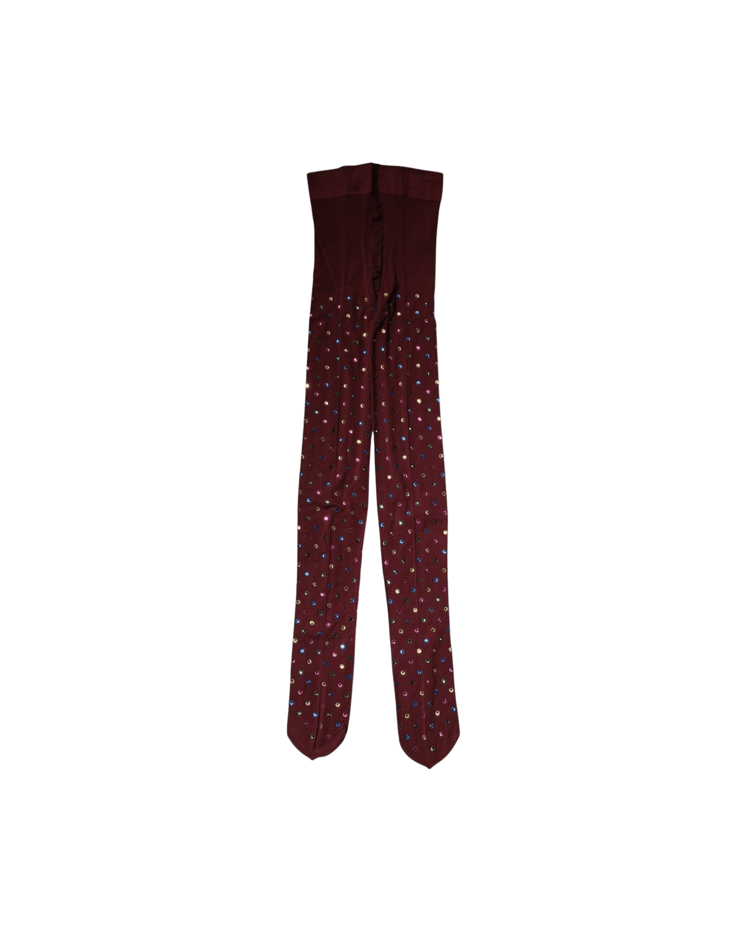 Dolce & Gabbana Nylon Maroon Crystal Embellished Pantyhose Tights Glam Steals