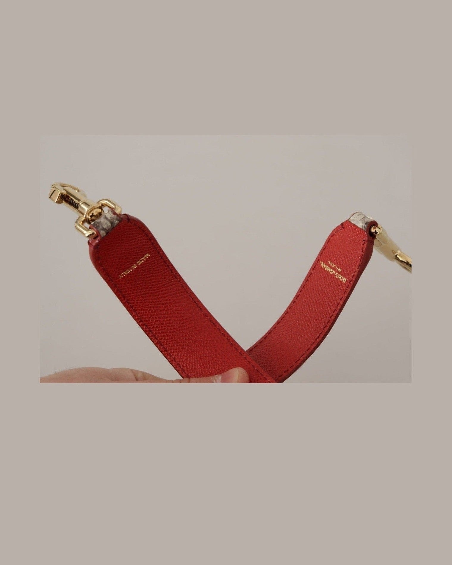 Dolce & Gabbana Opulent Python Leather Bag Strap Beige Glam Steals