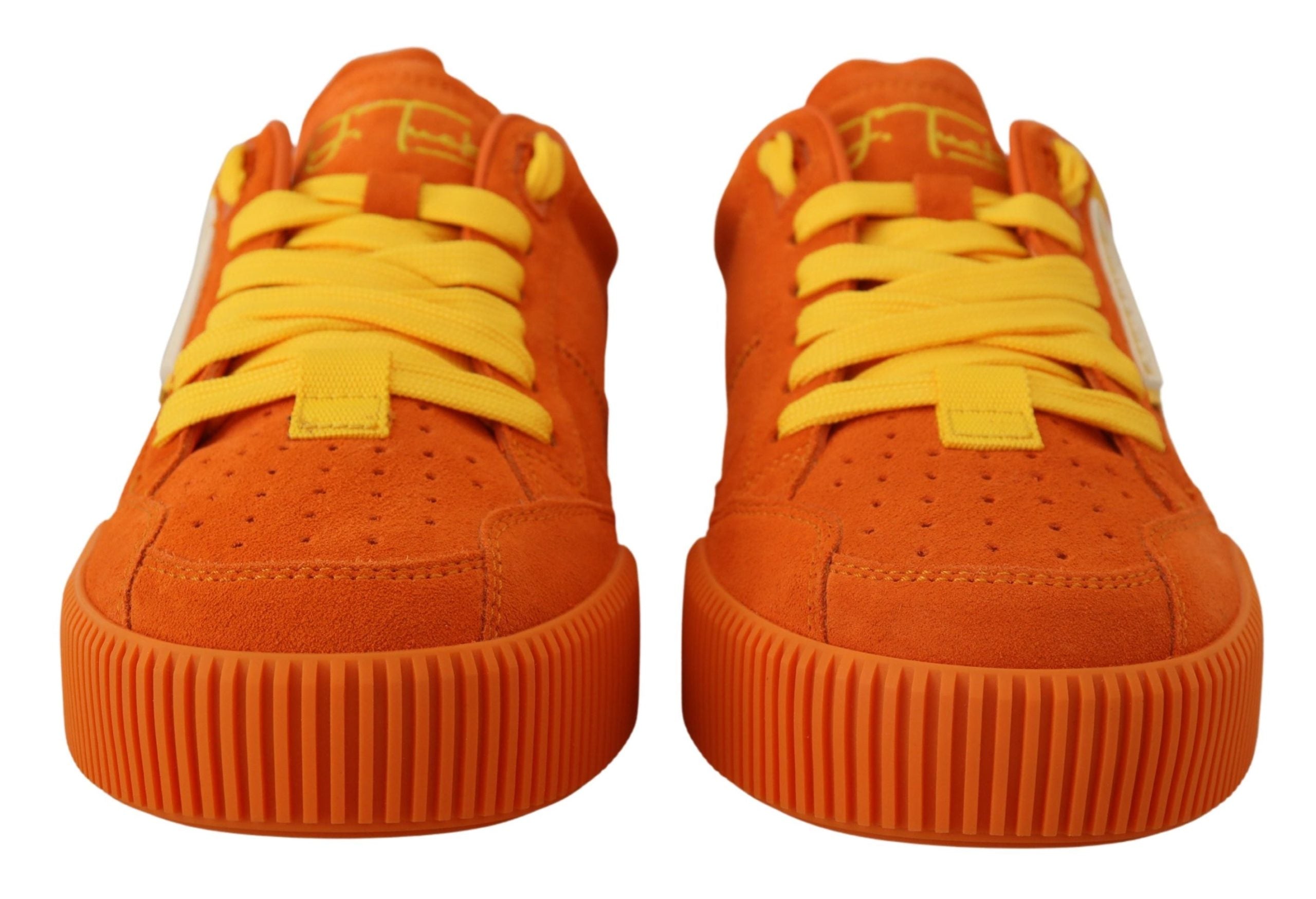 Dolce & Gabbana Orange Leather Pj Tucker Sneakers Glam Steals