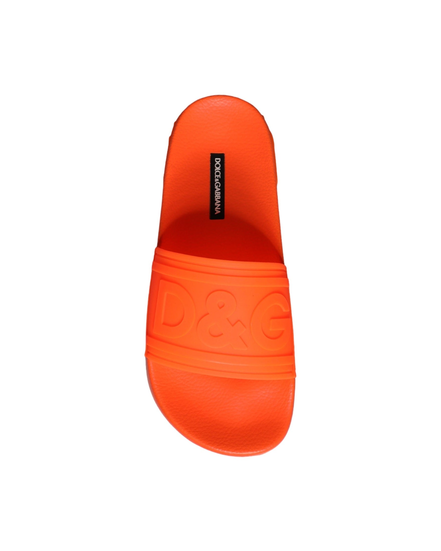 Dolce & Gabbana Orange Rubber Slides Sandals Beachwear Shoes Glam Steals
