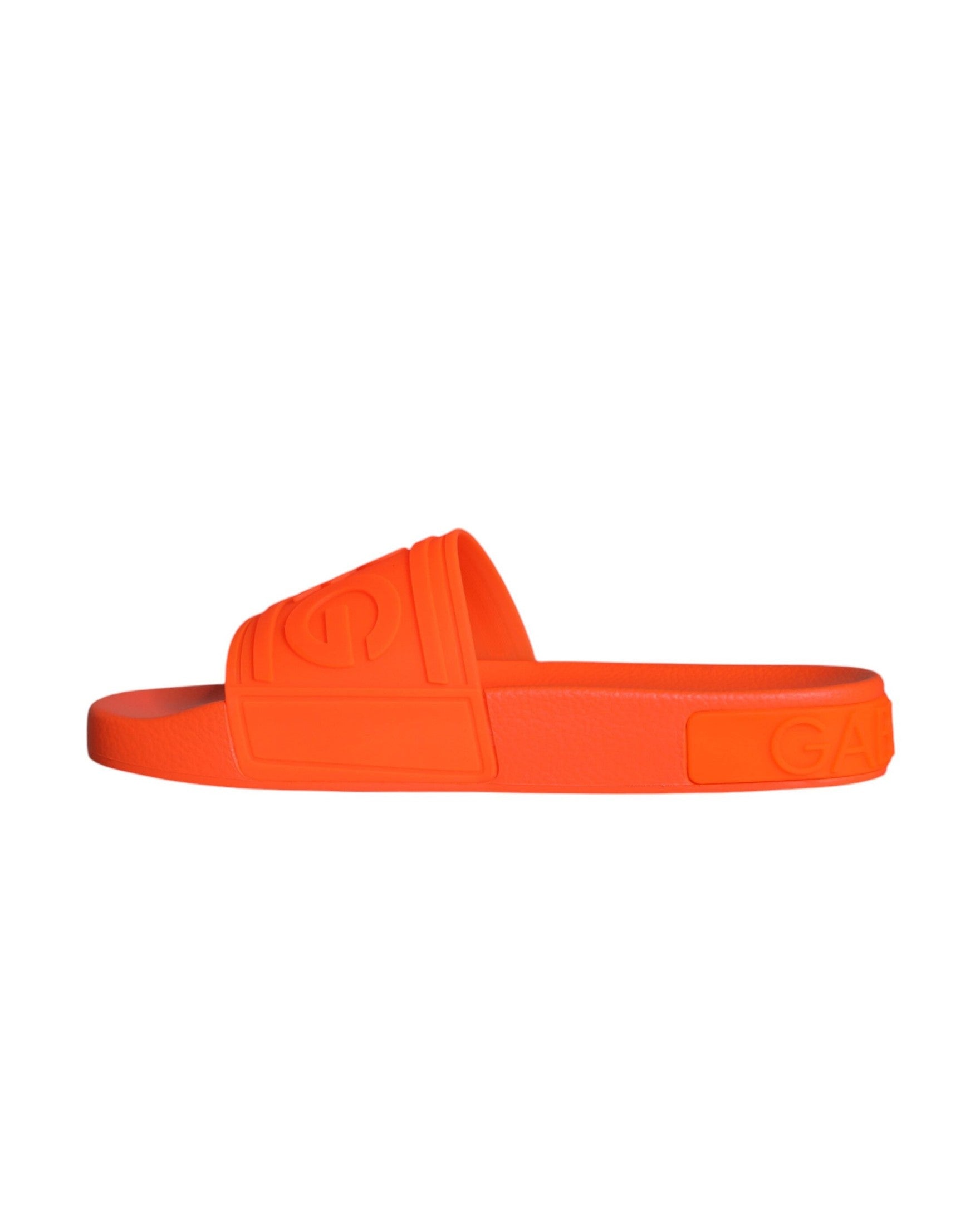 Dolce & Gabbana Orange Rubber Slides Sandals Beachwear Shoes Glam Steals