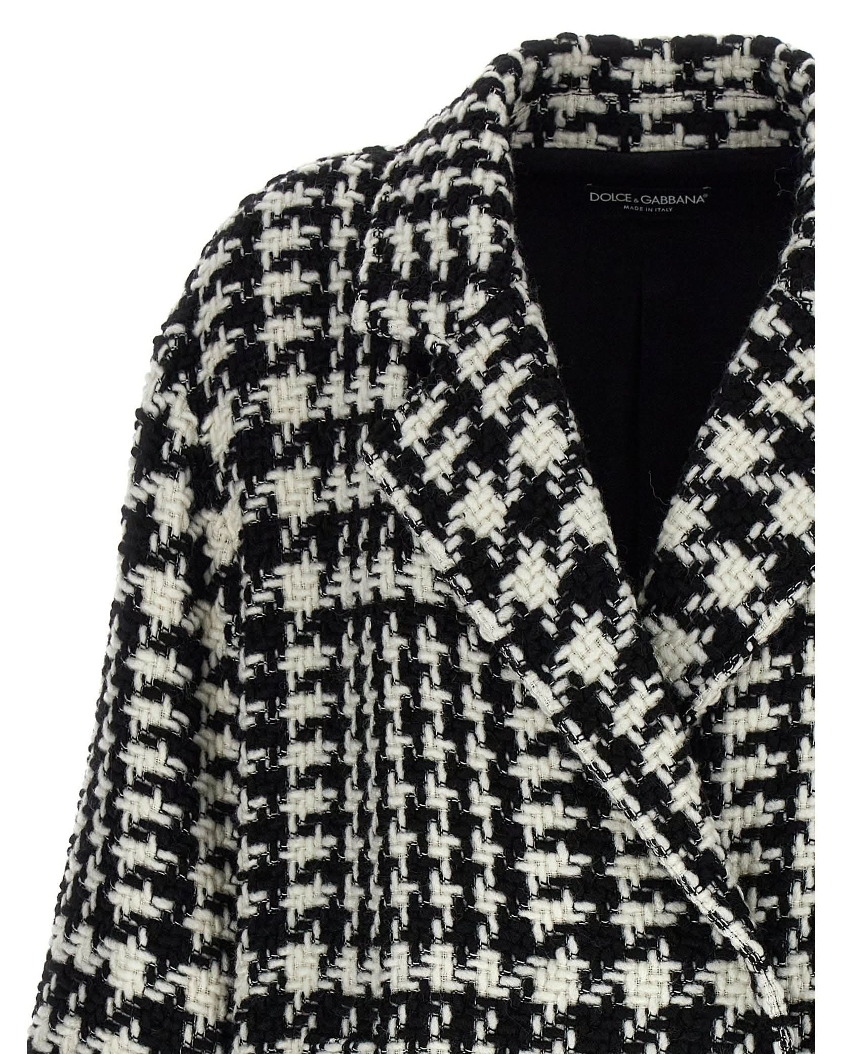 Dolce & Gabbana Pied De Poule Coat Glam Steals