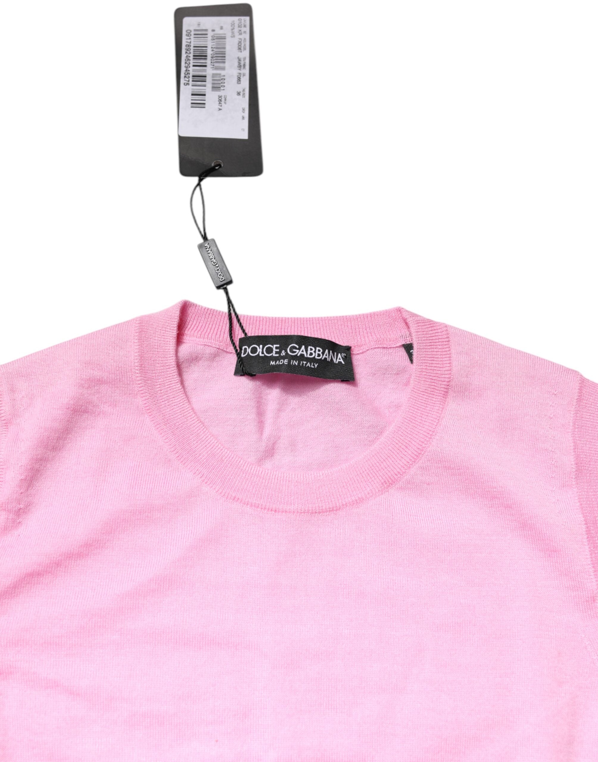 Dolce & Gabbana Pink Cashmere Round Neck Sleeveless Tank Top Glam Steals